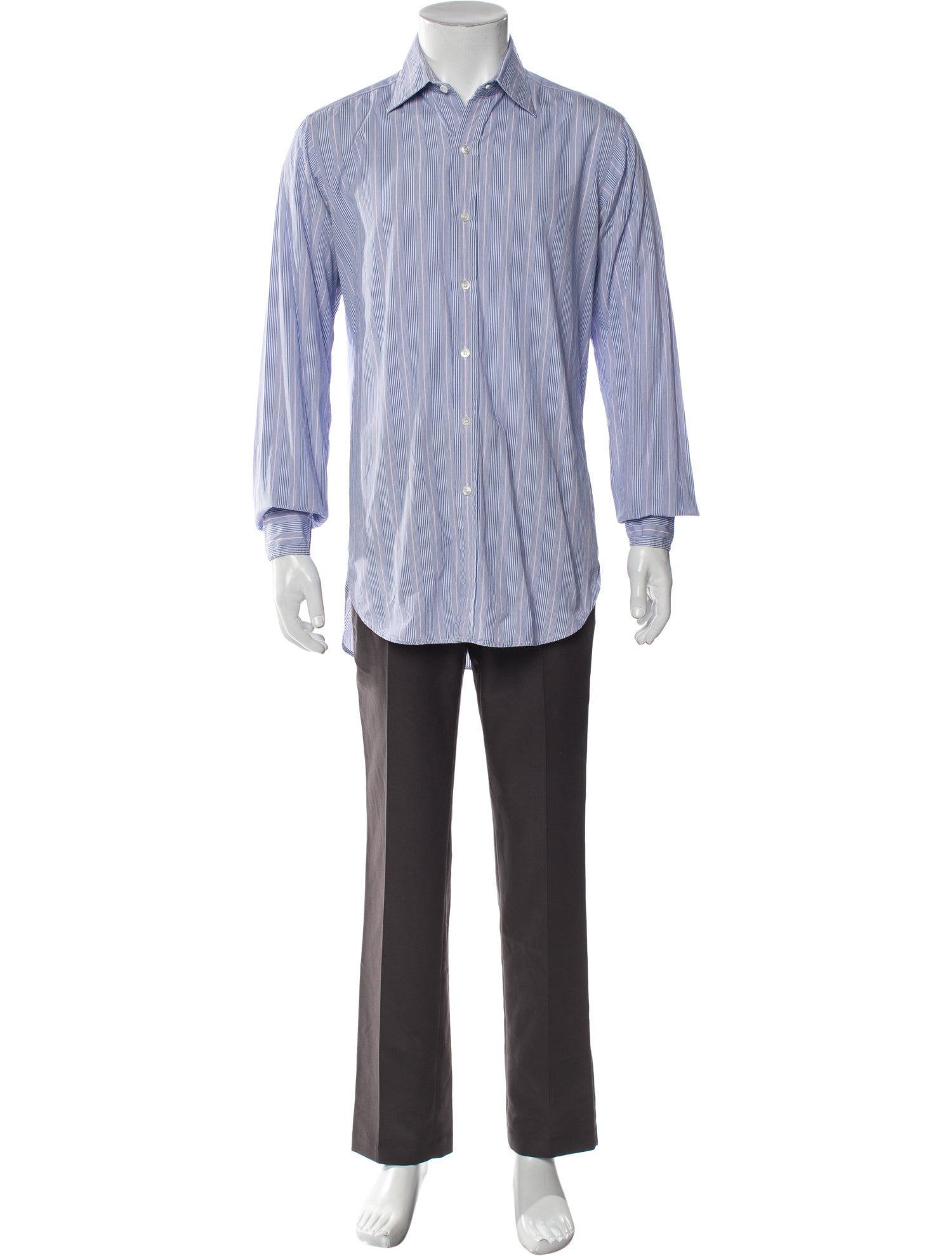 Turnbull & Asser Striped Long Sleeve Dress Shirt