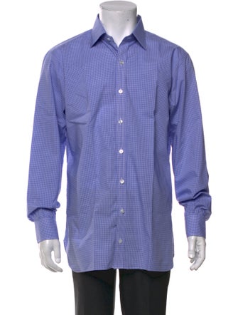 Turnbull & Asser Plaid Print Long Sleeve Shirt