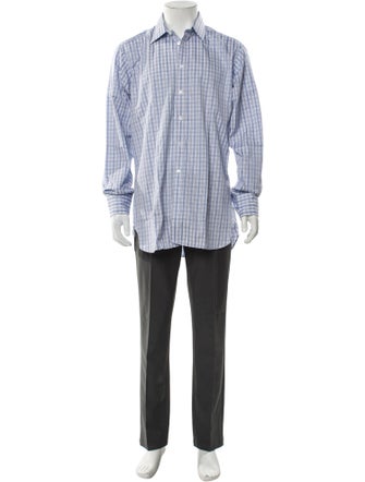 Turnbull & Asser Plaid Print Long Sleeve Dress Shirt