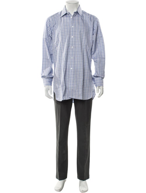 Turnbull & Asser Plaid Print Long Sleeve Dress Shirt