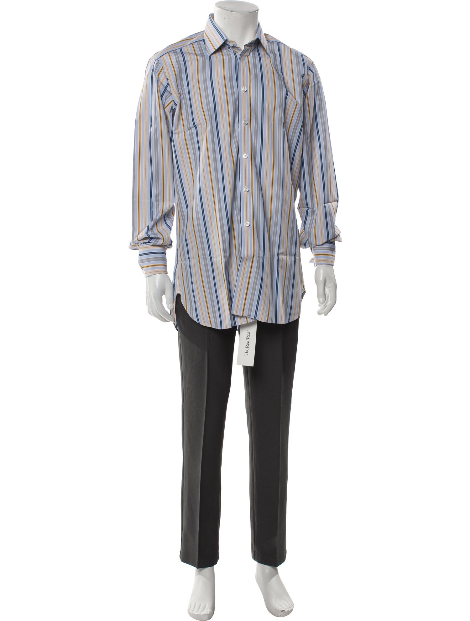 Turnbull & Asser Striped Long Sleeve Dress Shirt
