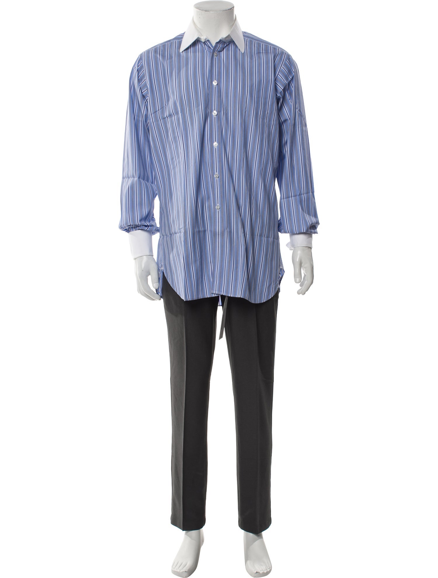Turnbull & Asser Striped Long Sleeve Dress Shirt