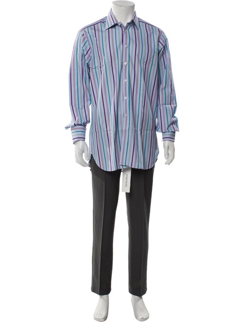 Turnbull & Asser Striped Long Sleeve Dress Shirt