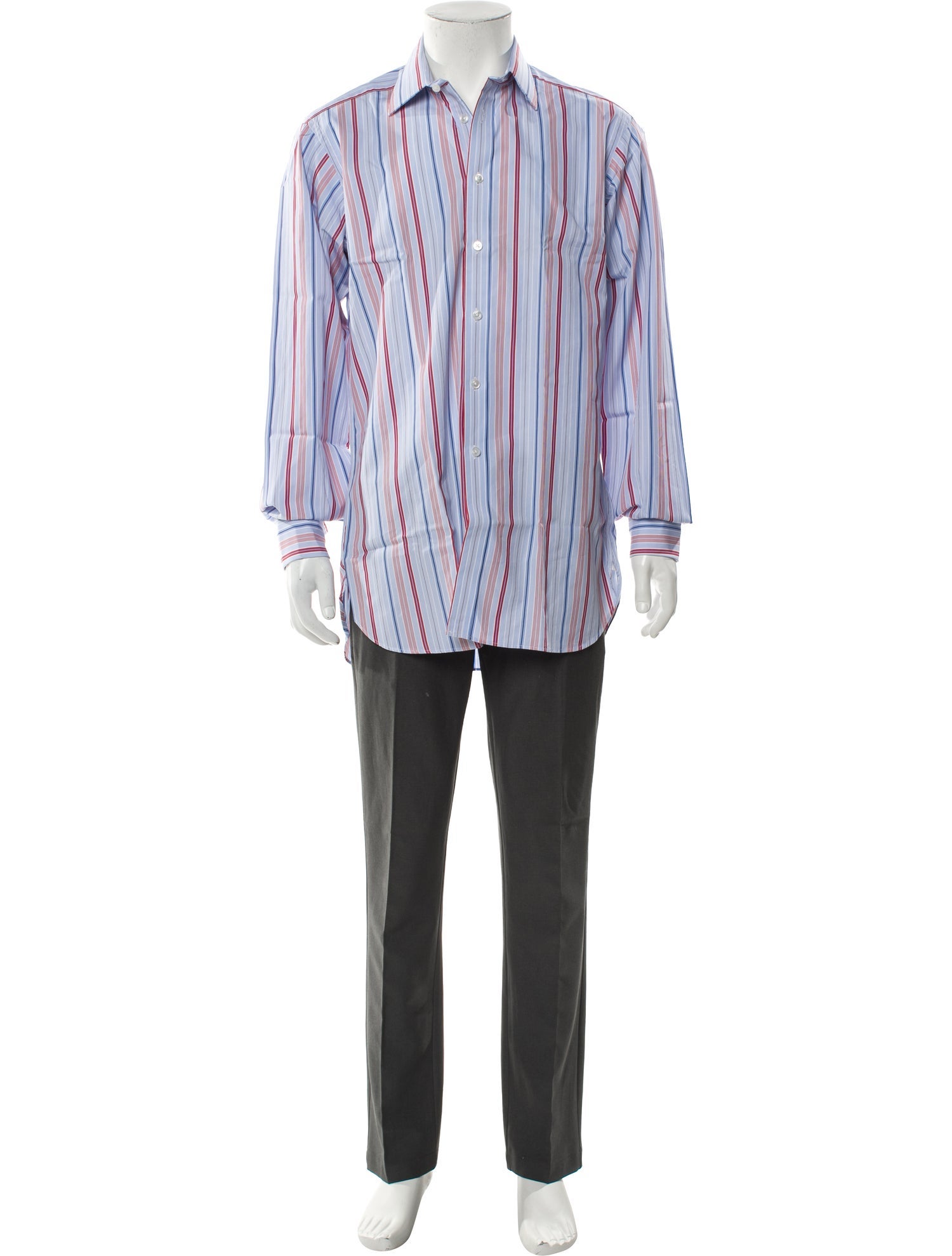 Turnbull & Asser Striped Long Sleeve Dress Shirt