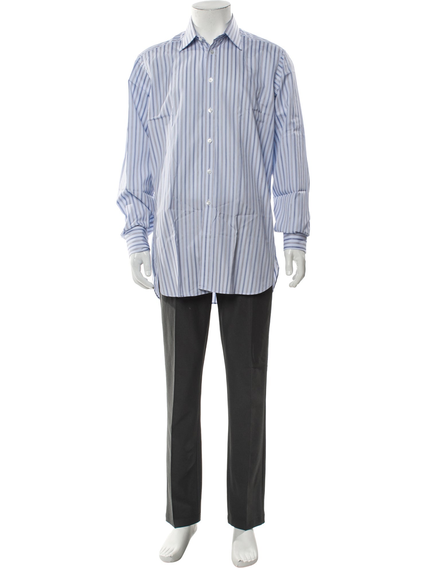 Turnbull & Asser Striped Long Sleeve Dress Shirt