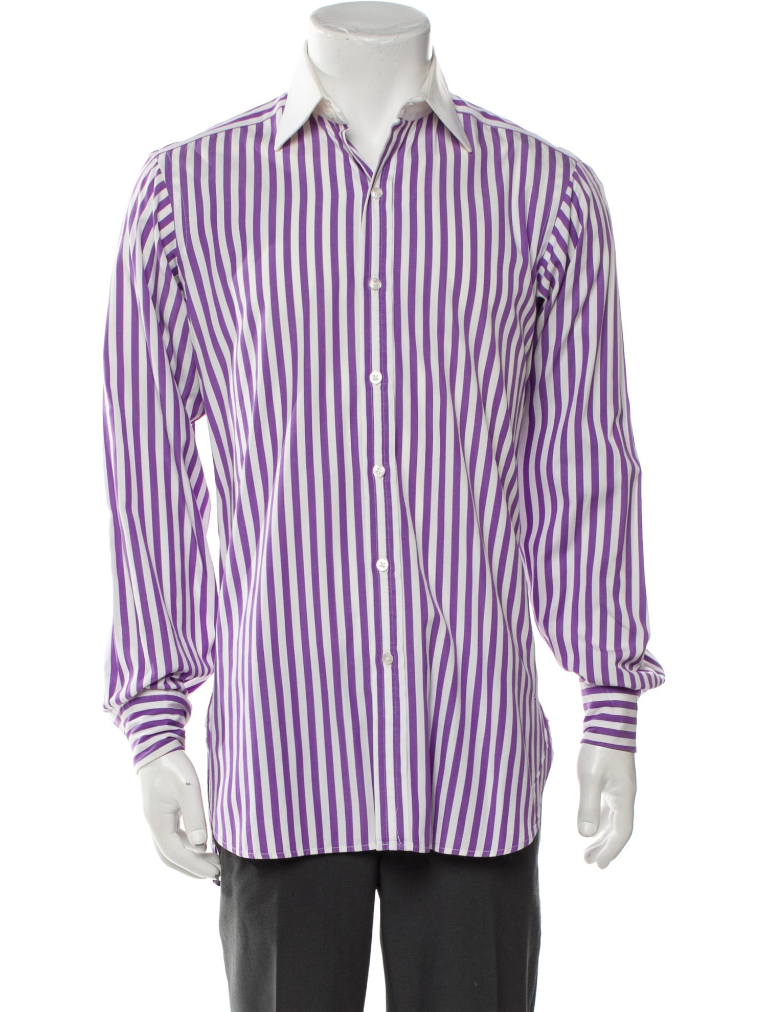 Turnbull & Asser Striped Long Sleeve Dress Shirt