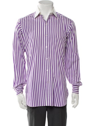 Turnbull & Asser Striped Long Sleeve Dress Shirt