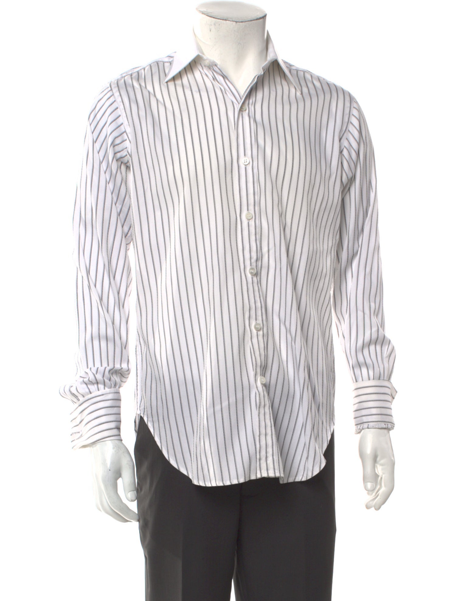 Turnbull & Asser Striped Long Sleeve Dress Shirt