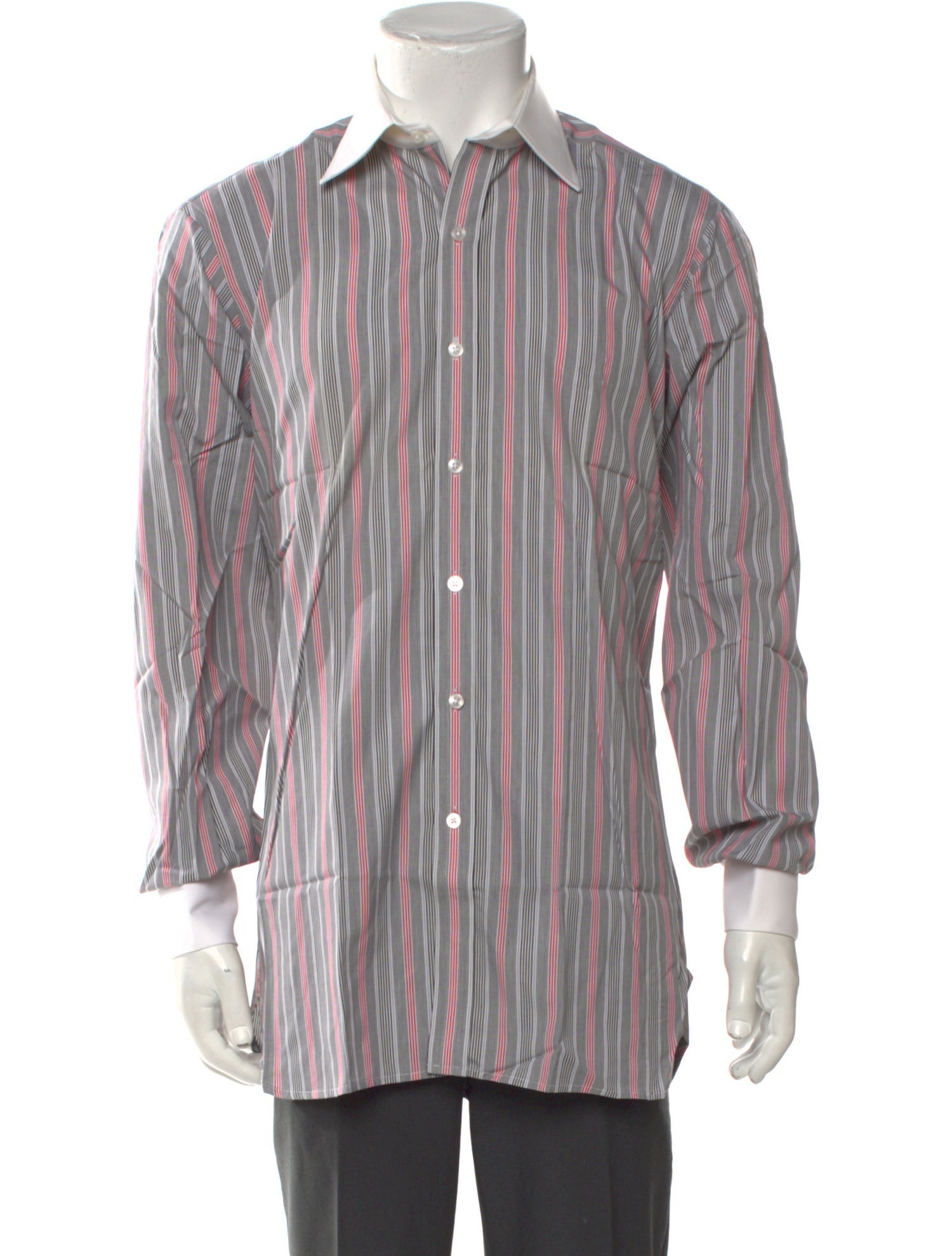 Turnbull & Asser Striped Long Sleeve Dress Shirt