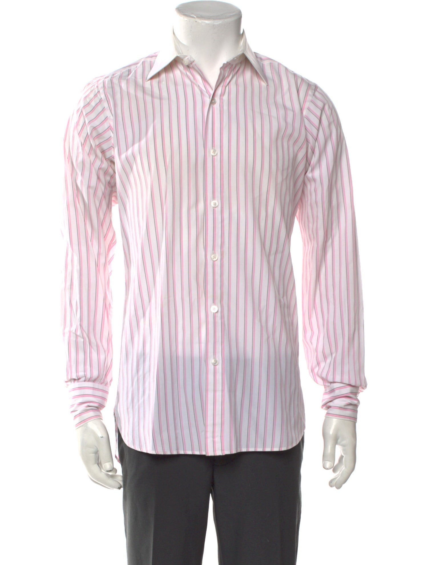 Turnbull & Asser Striped Long Sleeve Dress Shirt