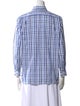 Turnbull & Asser Plaid Print Three-Quarter Sleeve Button-Up Top