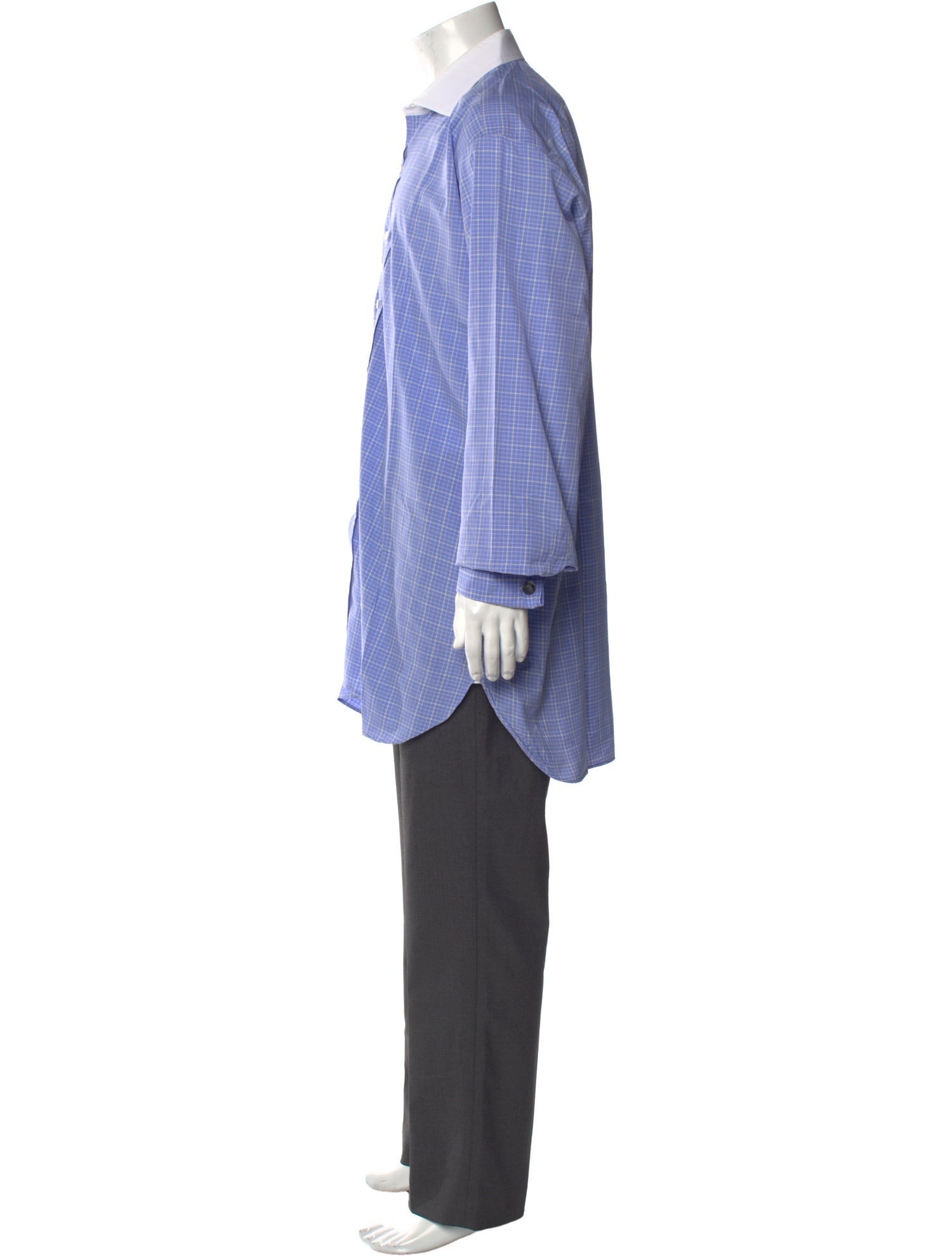 Turnbull & Asser Plaid Print Long Sleeve Dress Shirt