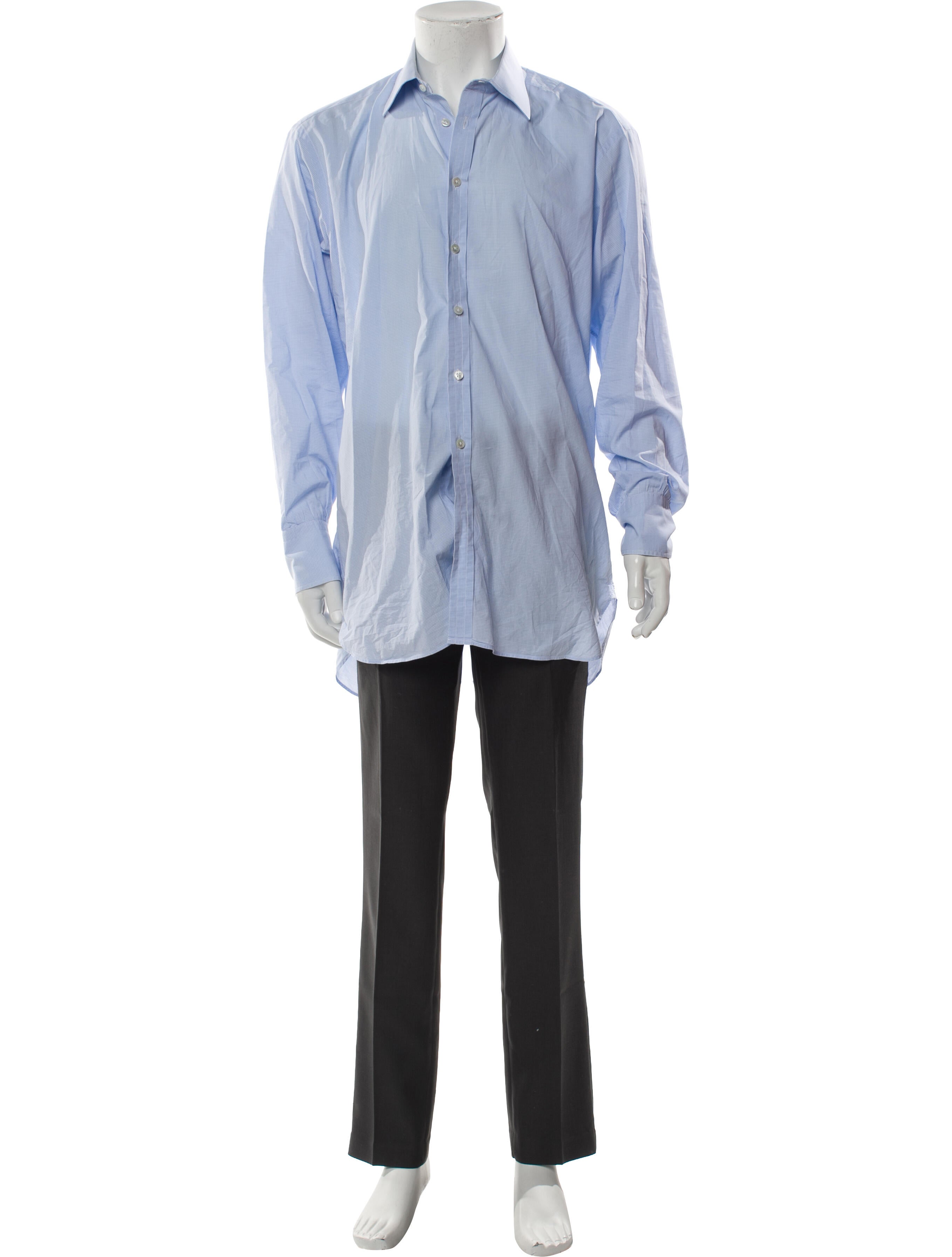 Turnbull & Asser Plaid Print Long Sleeve Dress Shirt