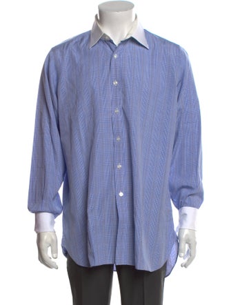 Turnbull & Asser Plaid Print Long Sleeve Dress Shirt