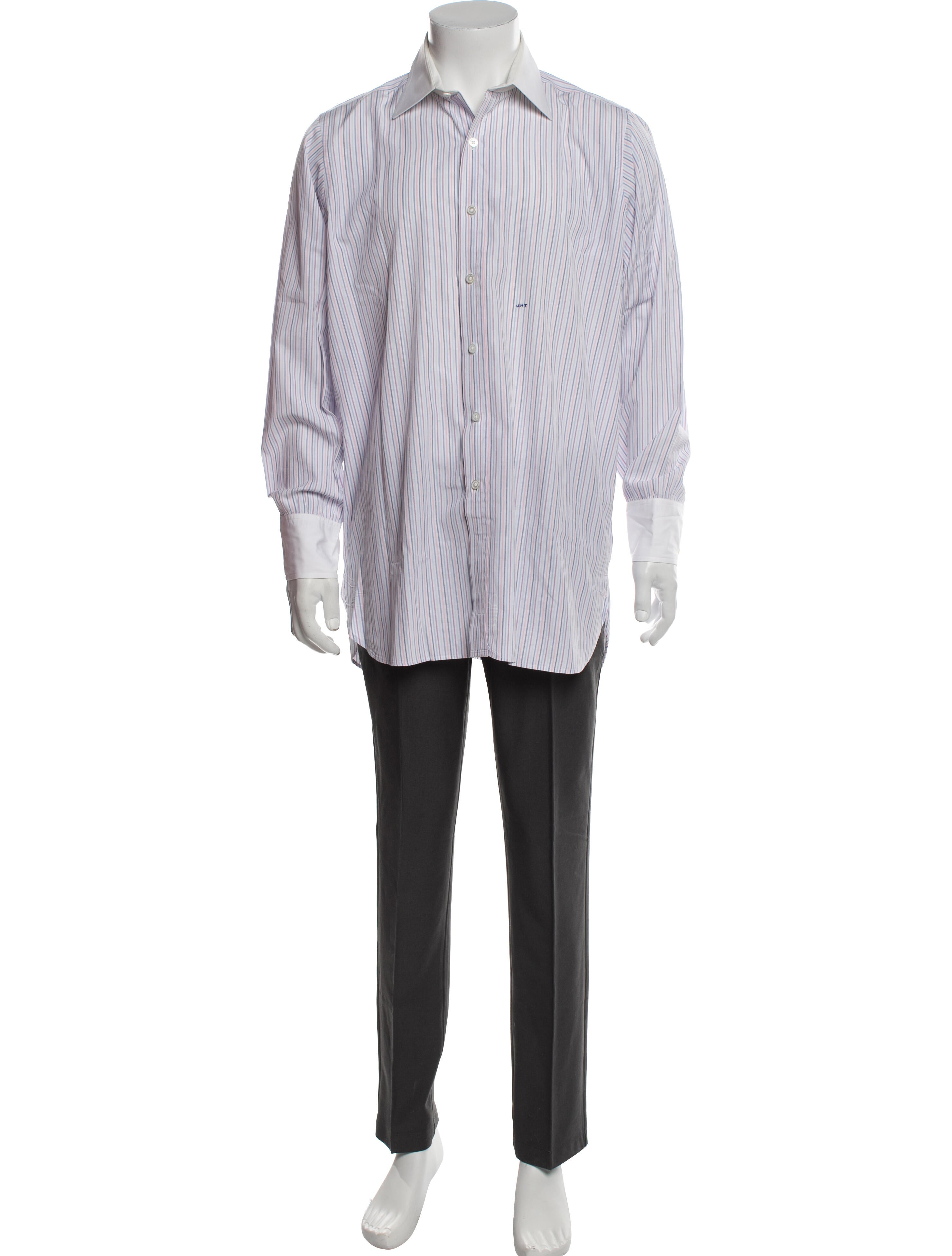 Turnbull & Asser Striped Long Sleeve Dress Shirt