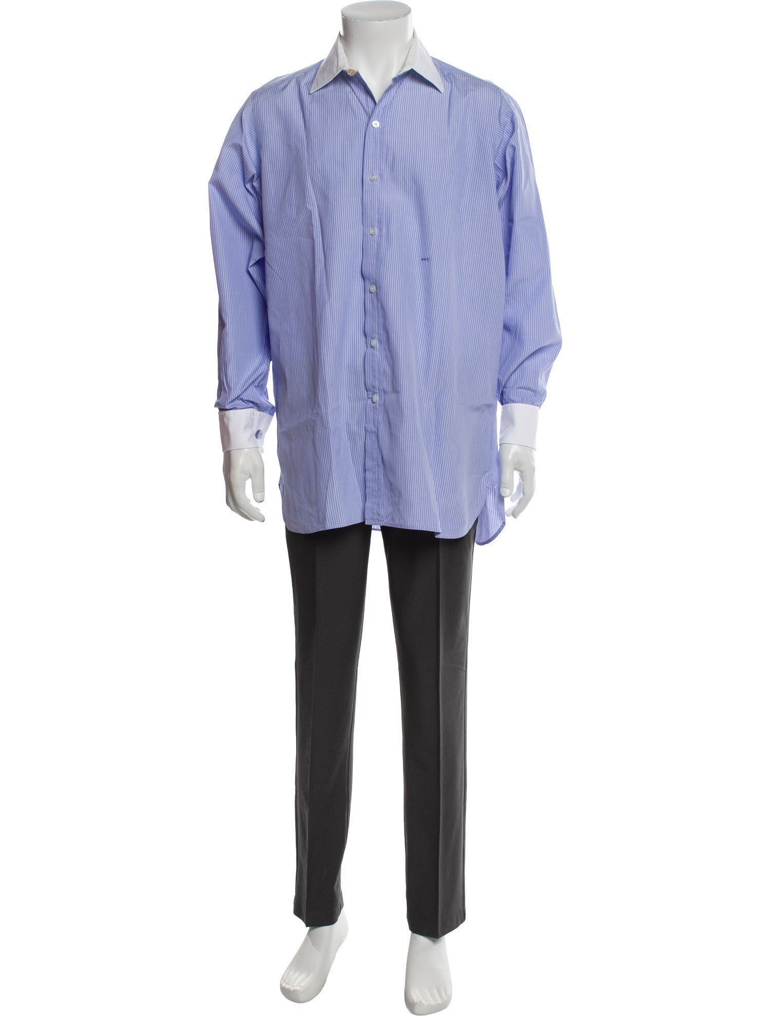 Turnbull & Asser Striped Long Sleeve Dress Shirt