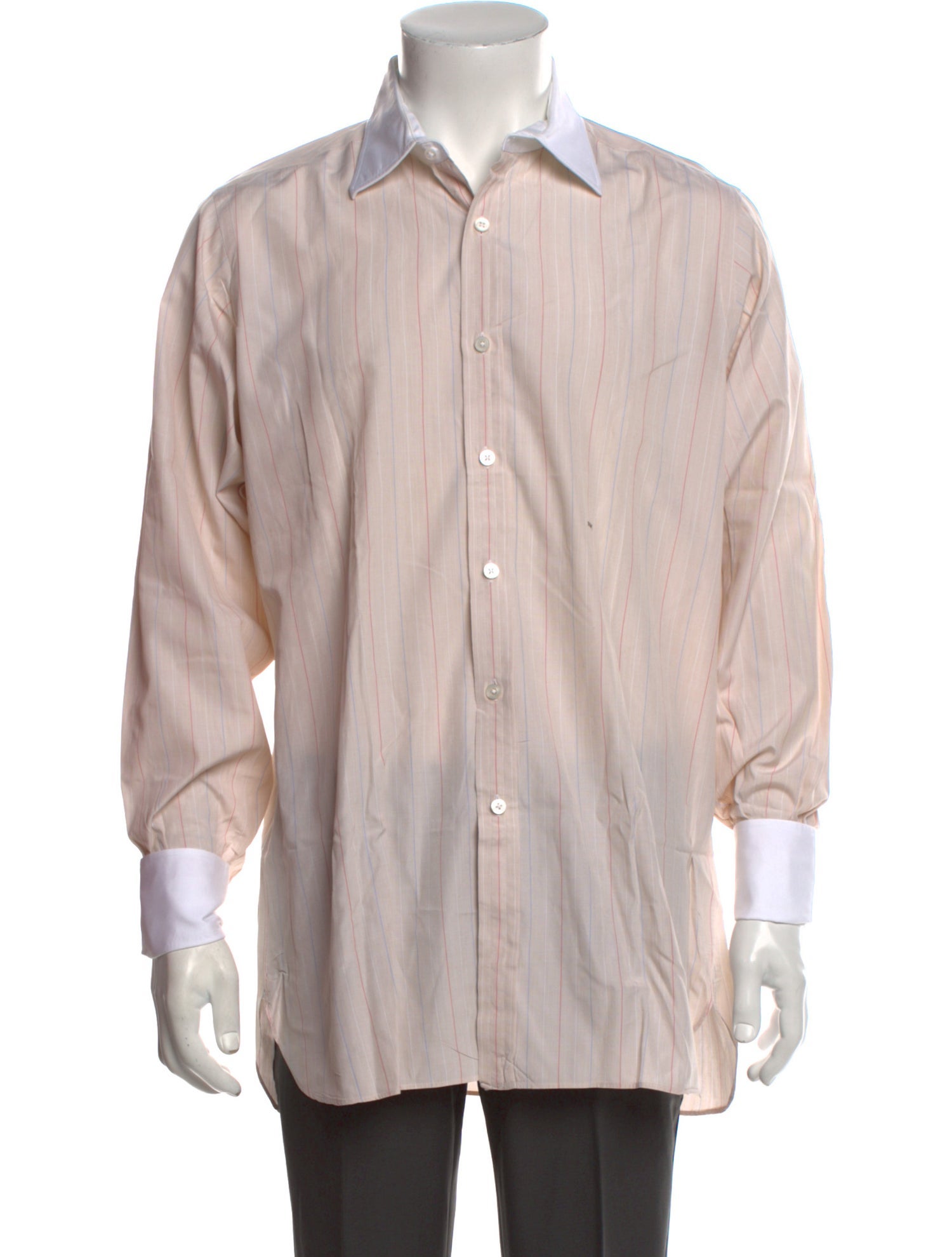Turnbull & Asser Striped Long Sleeve Dress Shirt