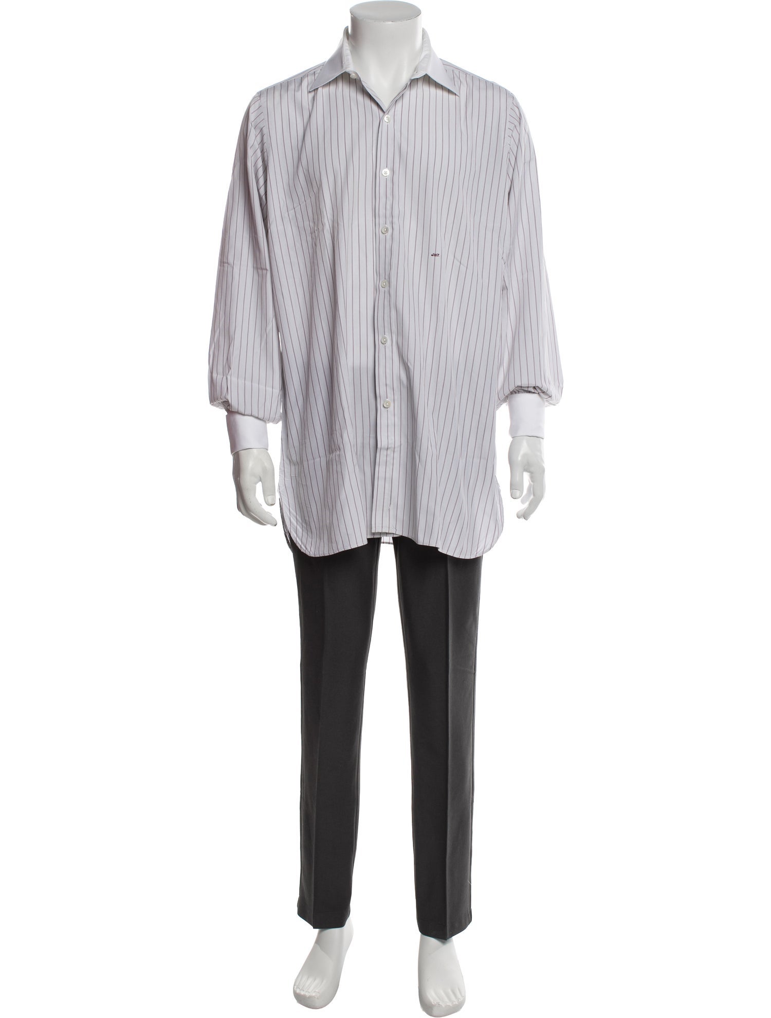 Turnbull & Asser Striped Long Sleeve Dress Shirt