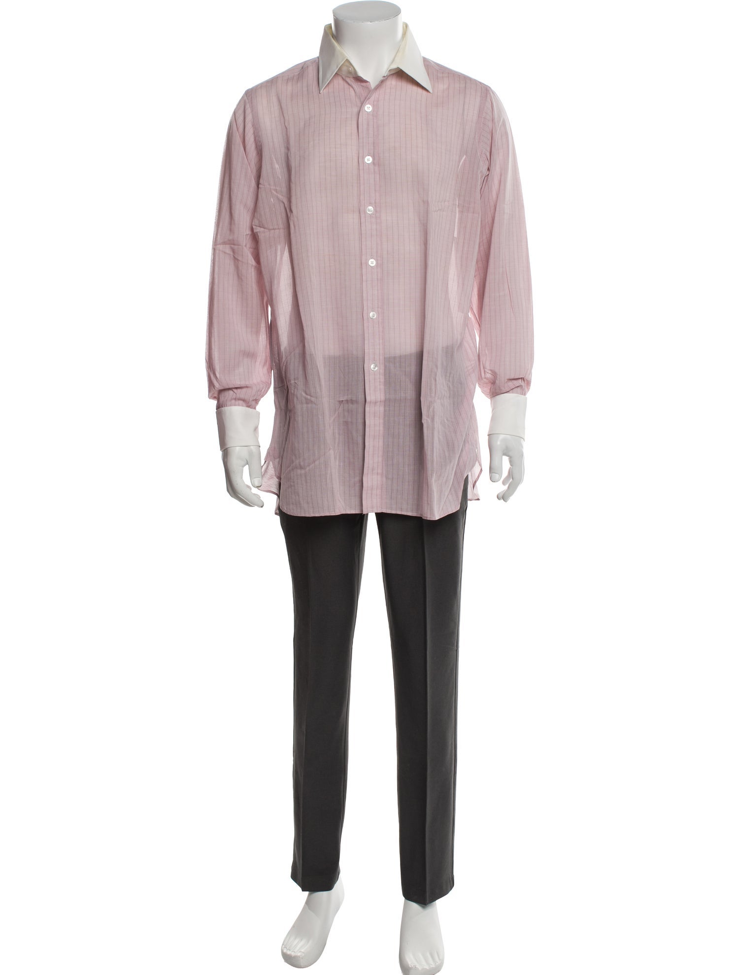 Turnbull & Asser Striped Long Sleeve Dress Shirt