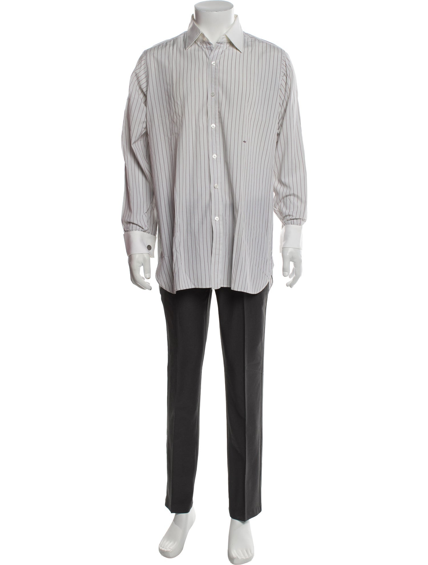 Turnbull & Asser Striped Long Sleeve Dress Shirt