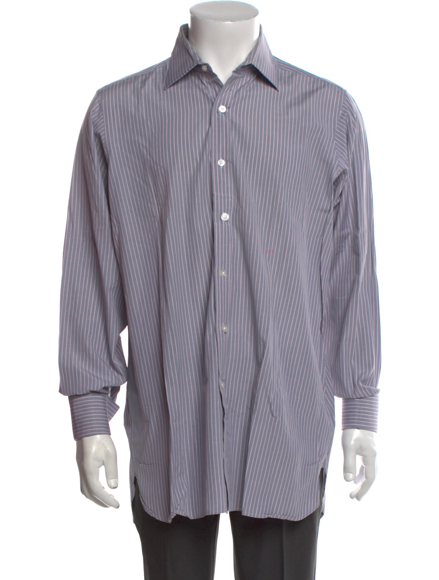 Turnbull & Asser Striped Long Sleeve Dress Shirt