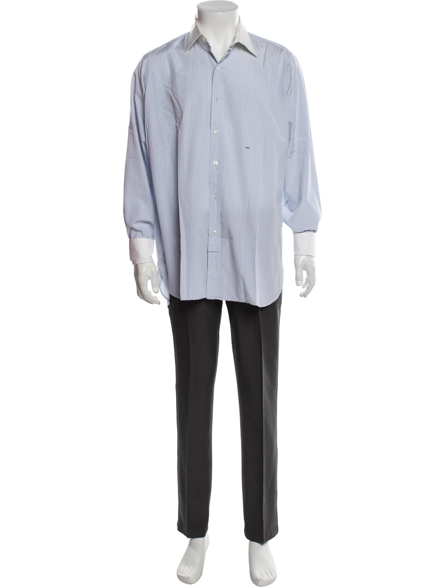 Turnbull & Asser Striped Long Sleeve Dress Shirt