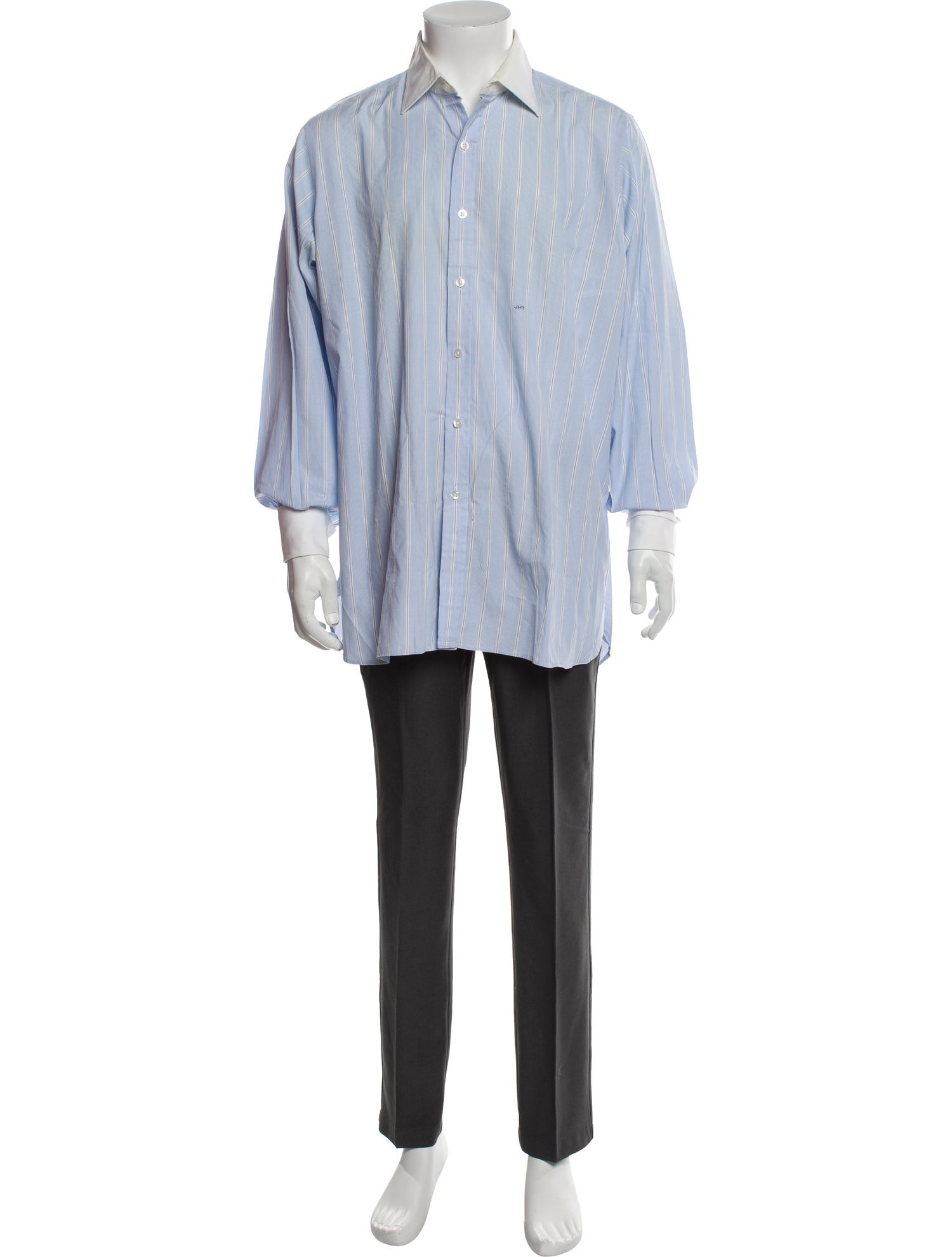 Turnbull & Asser Striped Long Sleeve Dress Shirt