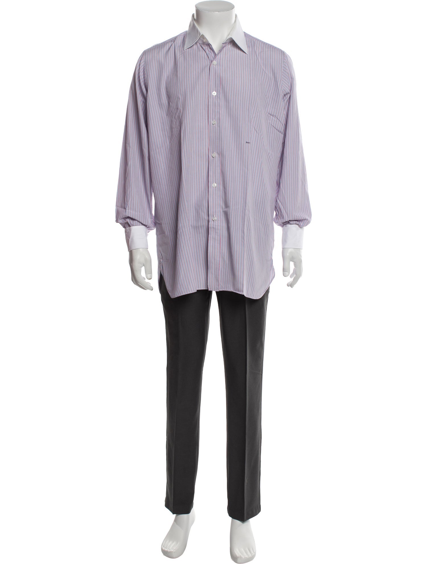 Turnbull & Asser Striped Long Sleeve Dress Shirt