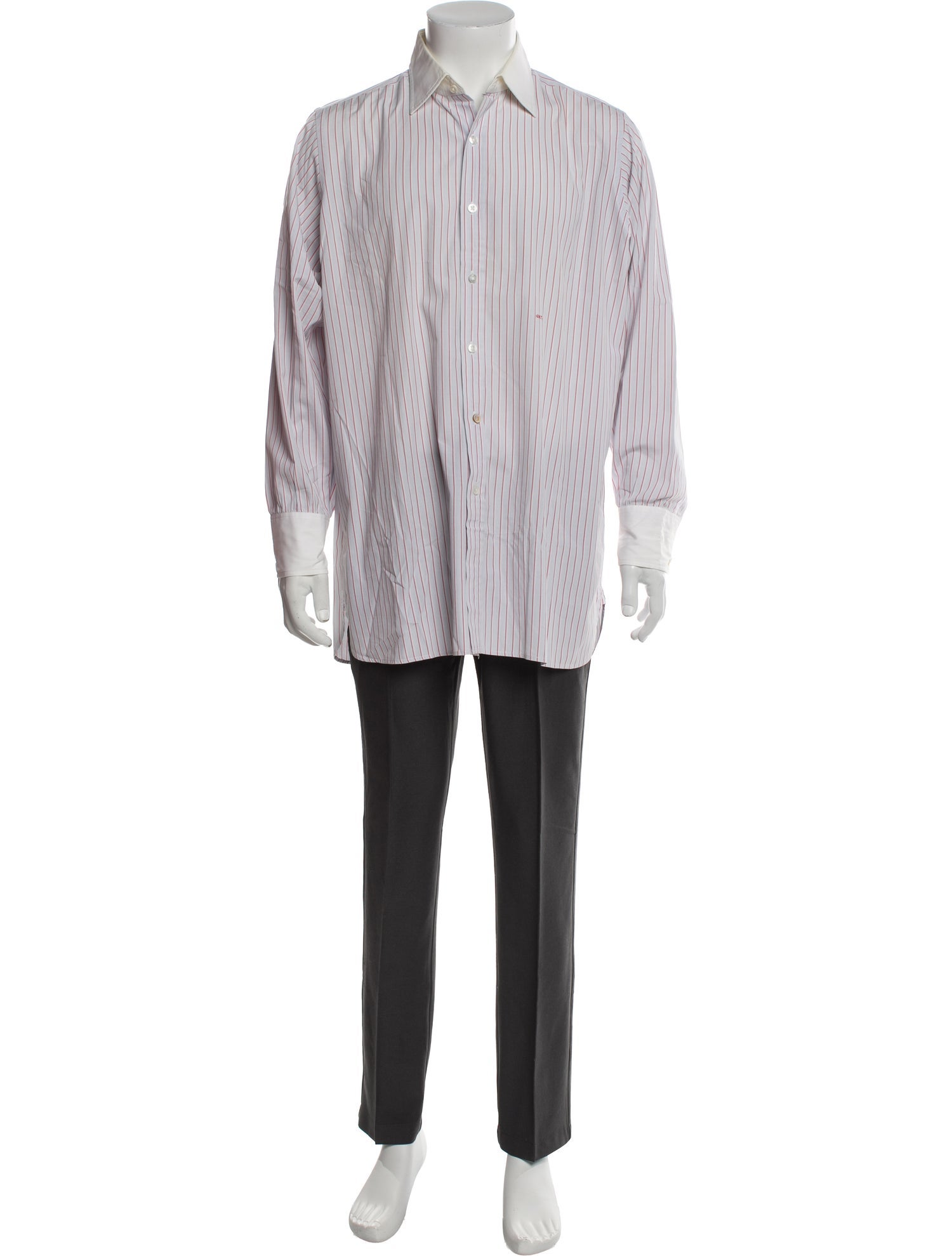 Turnbull & Asser Striped Long Sleeve Dress Shirt