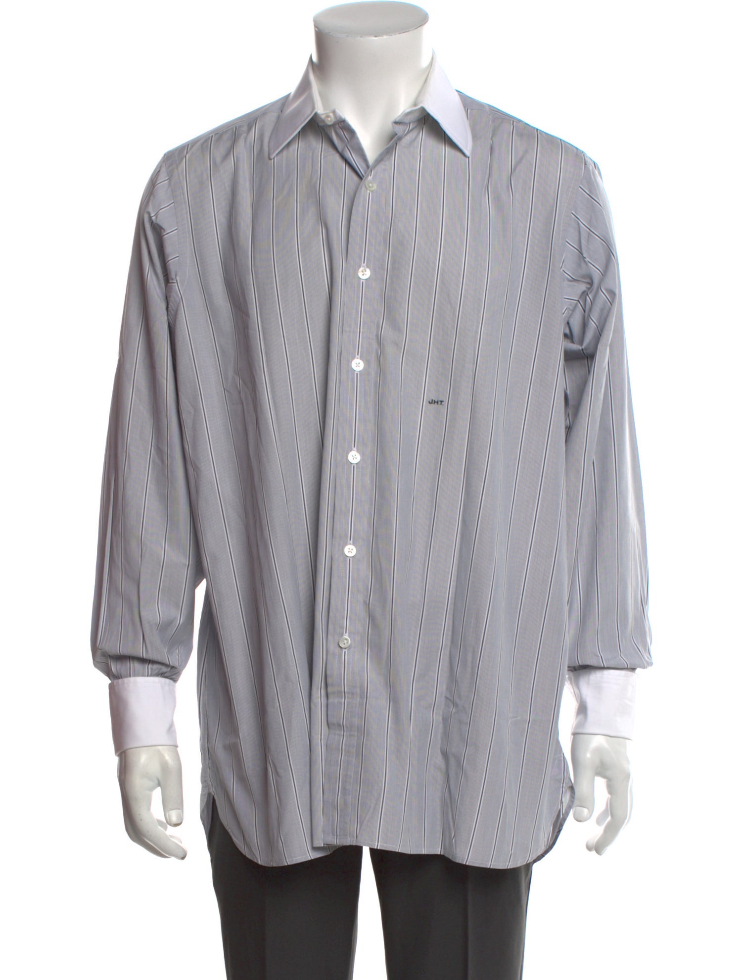 Turnbull & Asser Striped Long Sleeve Dress Shirt