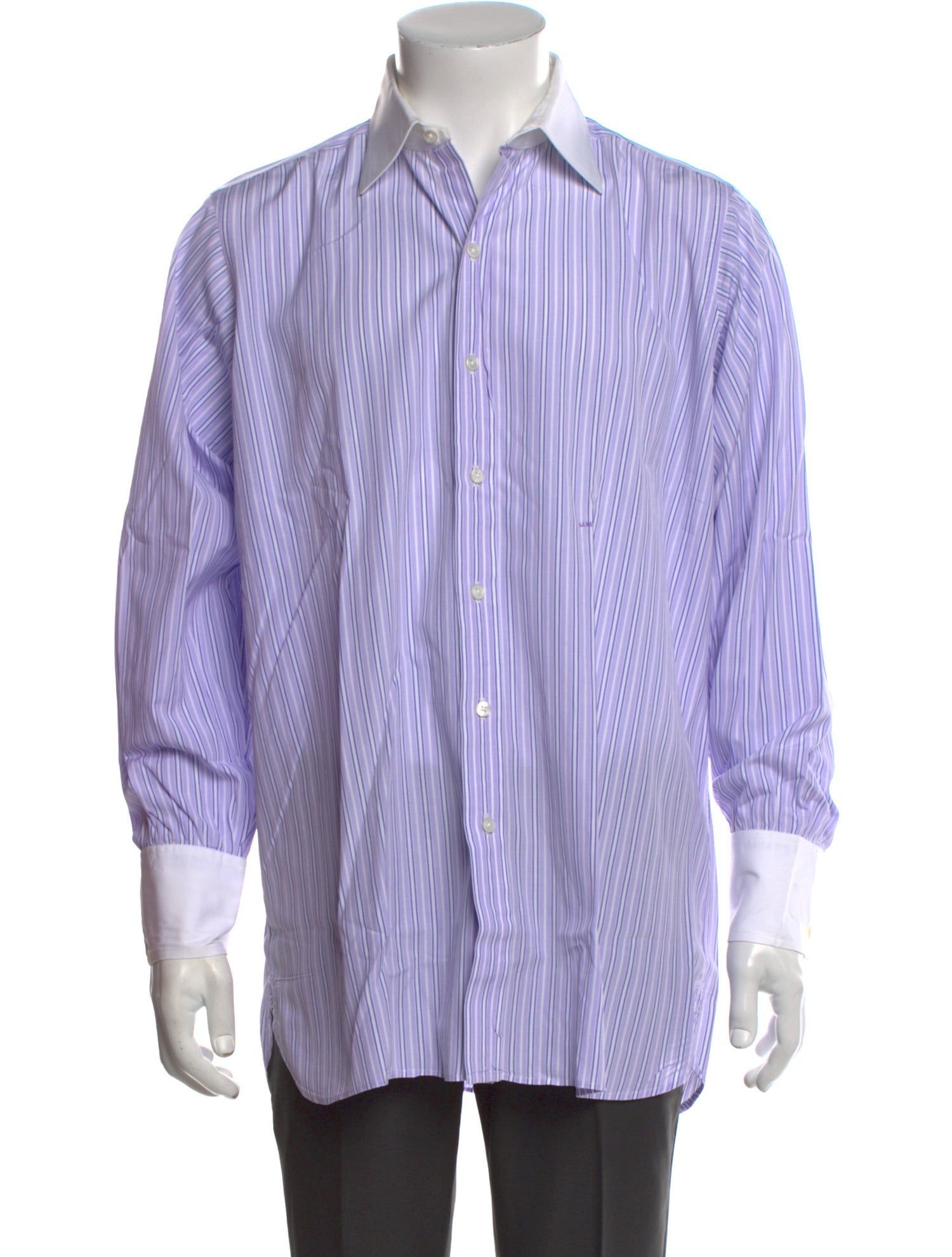 Turnbull & Asser Striped Long Sleeve Dress Shirt