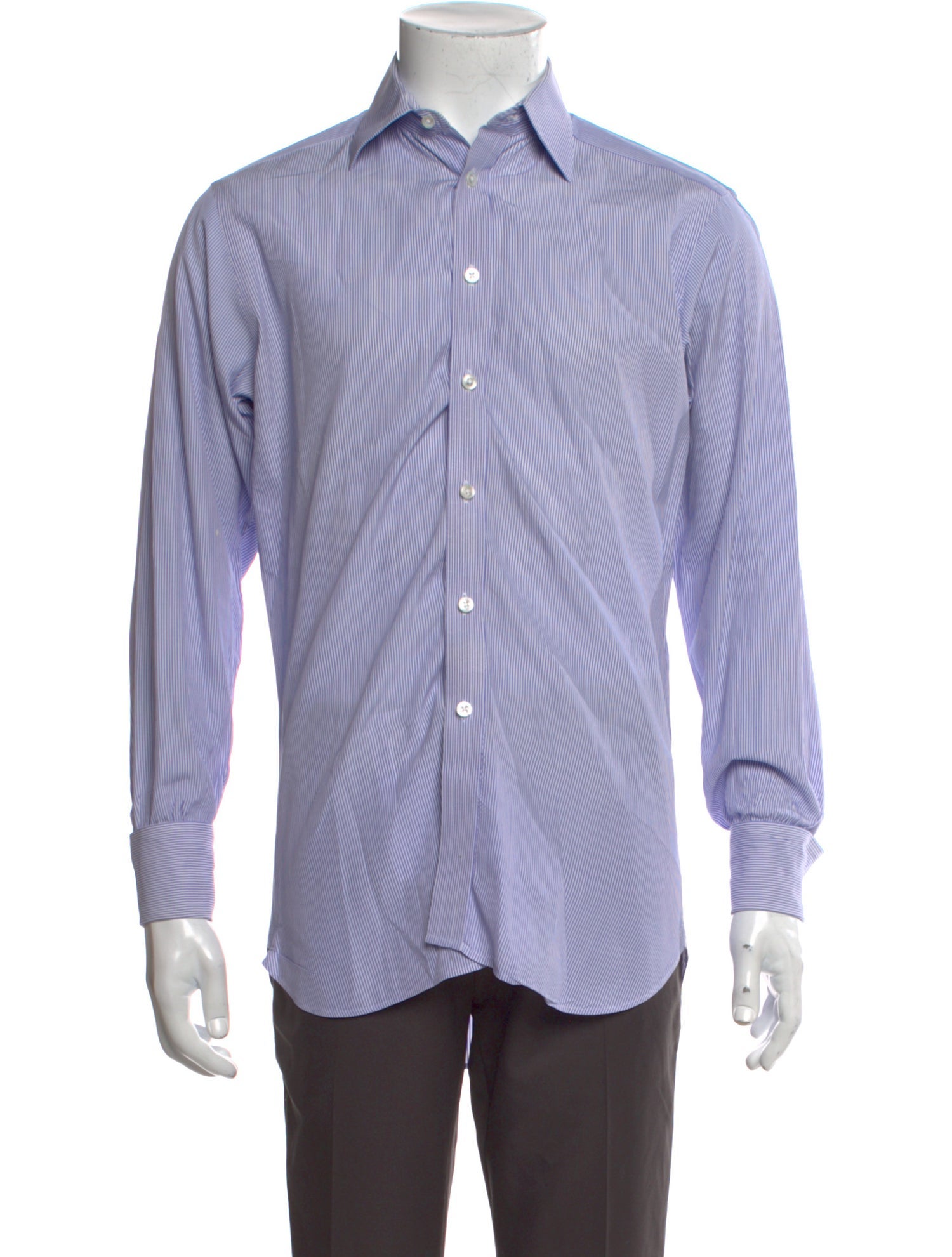 Turnbull & Asser Striped Long Sleeve Dress Shirt