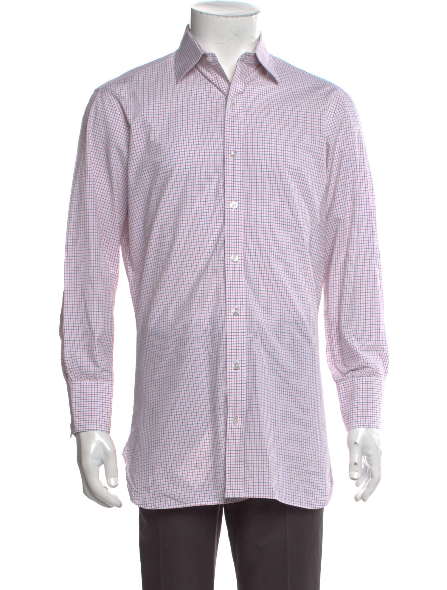 Turnbull & Asser Plaid Print Long Sleeve Shirt