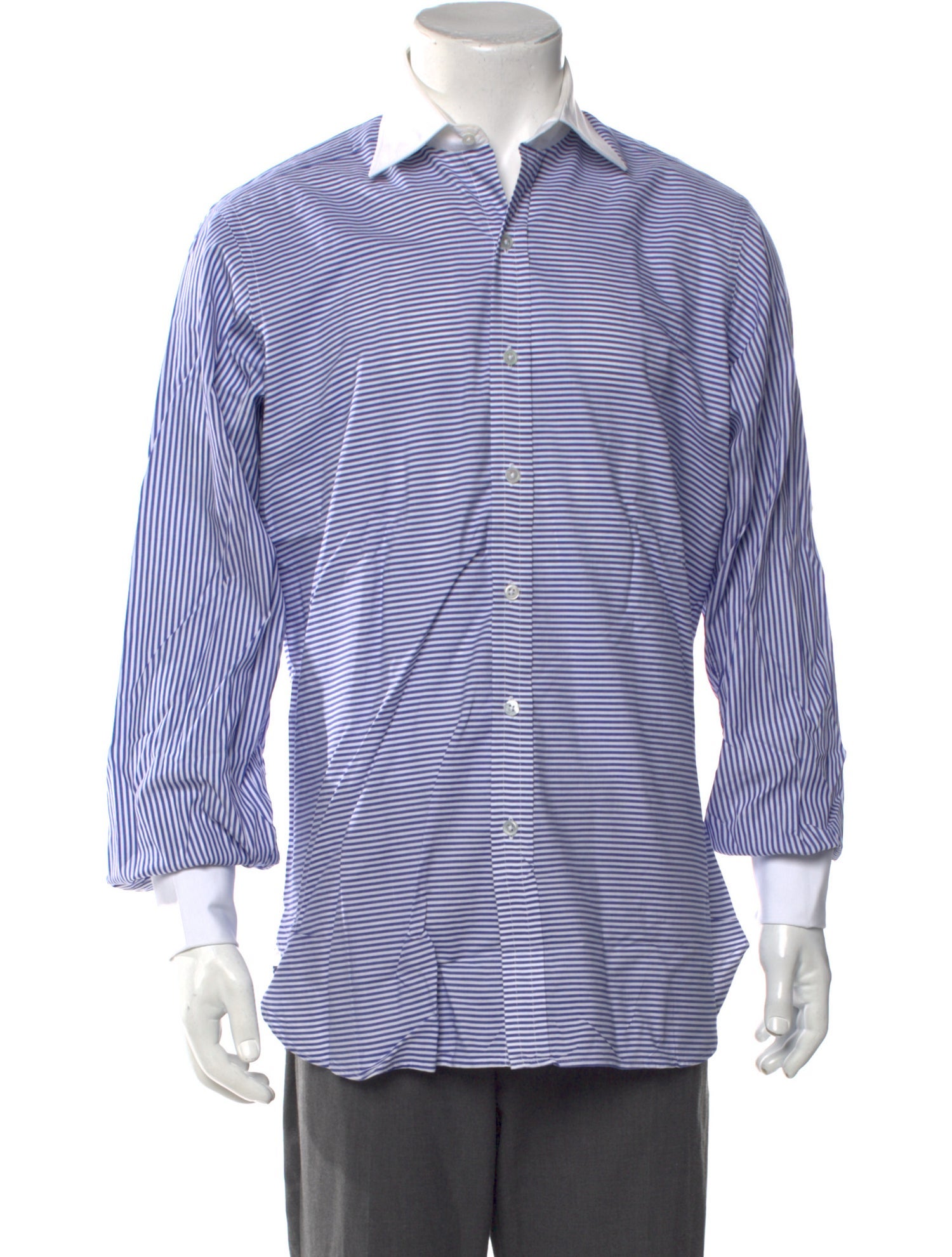Turnbull & Asser Striped Long Sleeve Dress Shirt