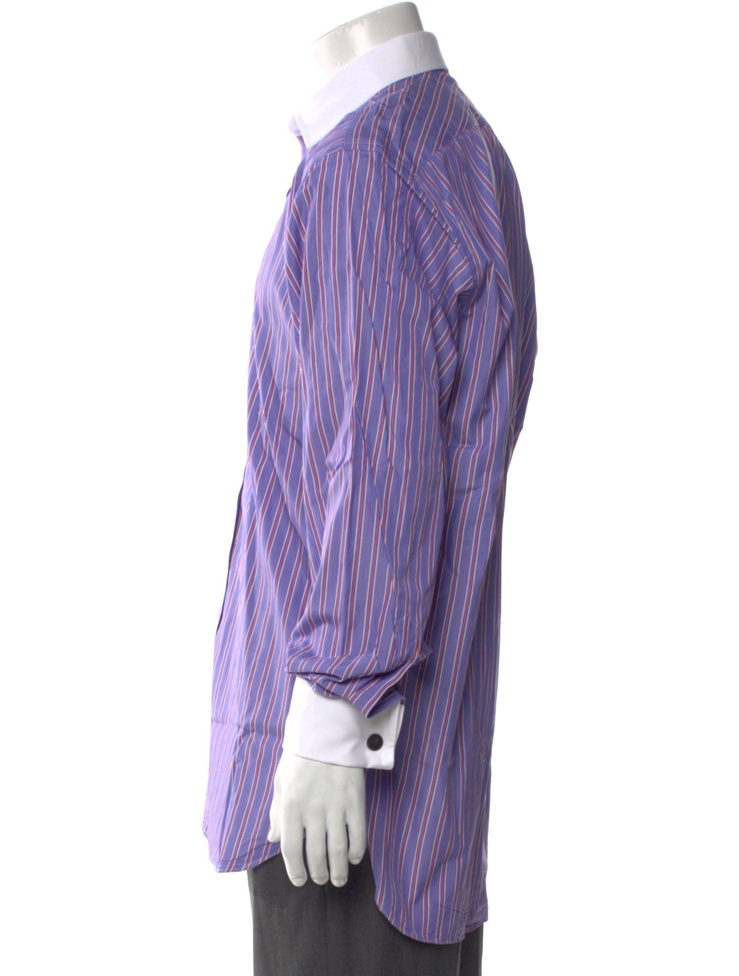 Turnbull & Asser Striped Long Sleeve Dress Shirt