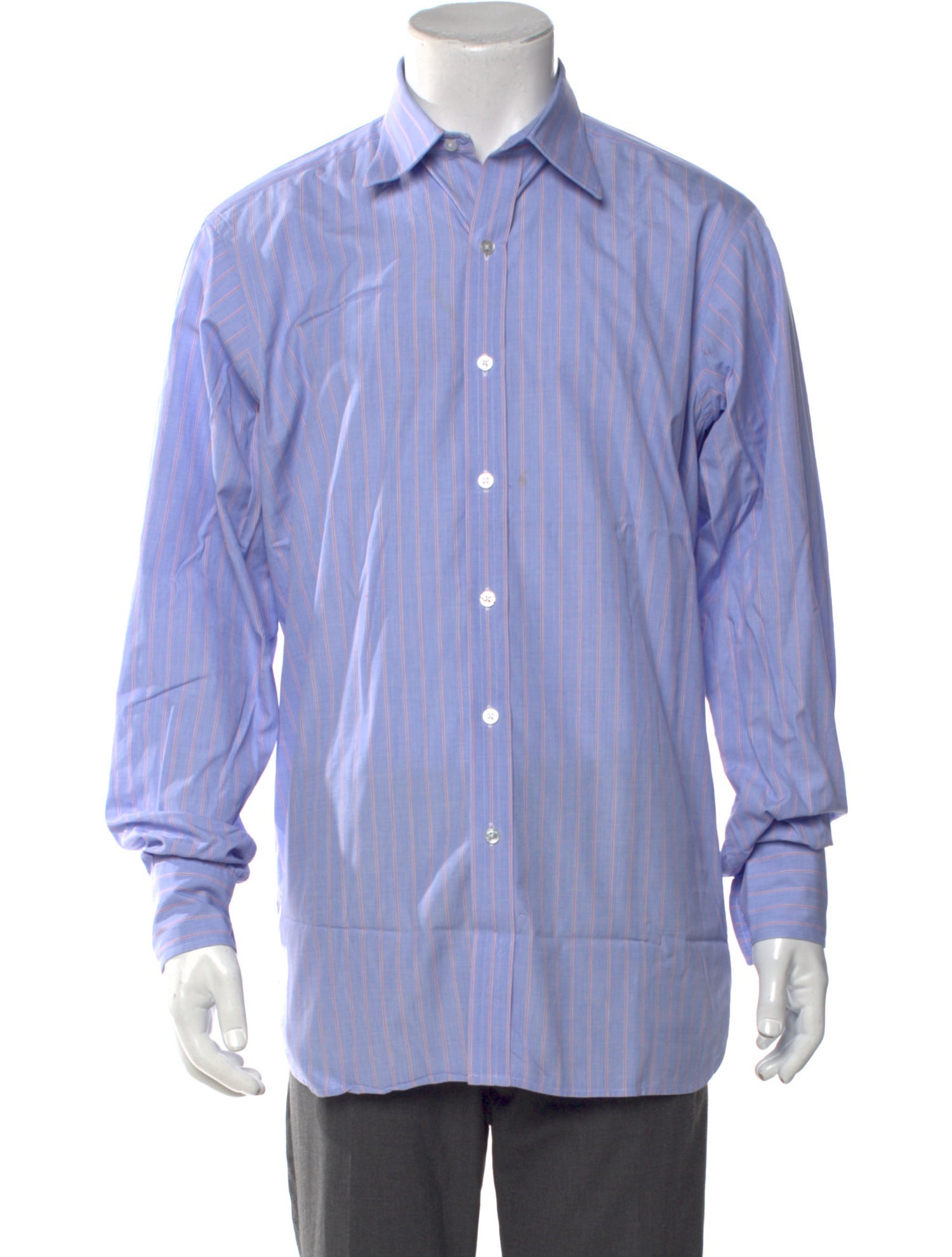 Turnbull & Asser Striped Long Sleeve Dress Shirt