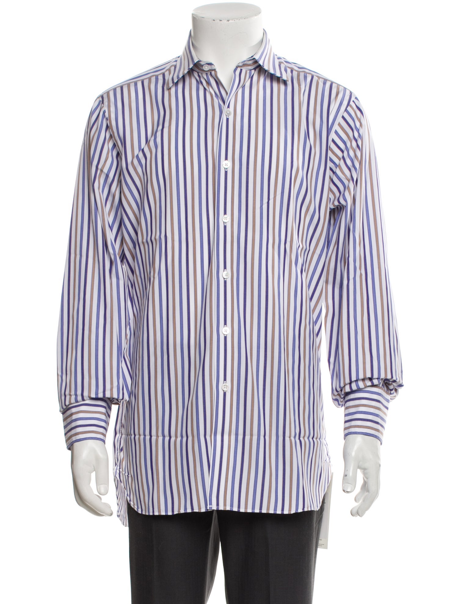 Turnbull & Asser Striped Long Sleeve Dress Shirt