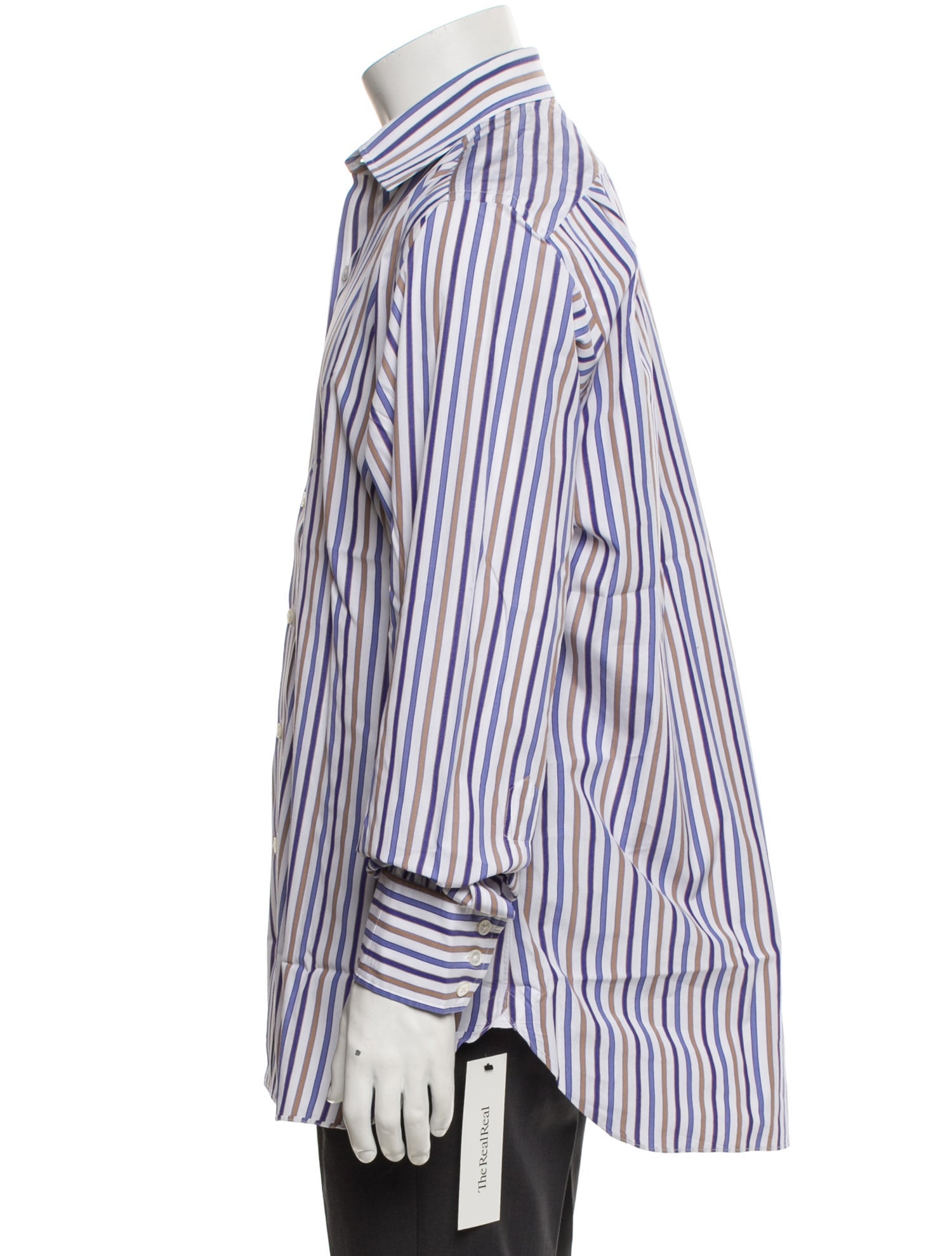 Turnbull & Asser Striped Long Sleeve Dress Shirt