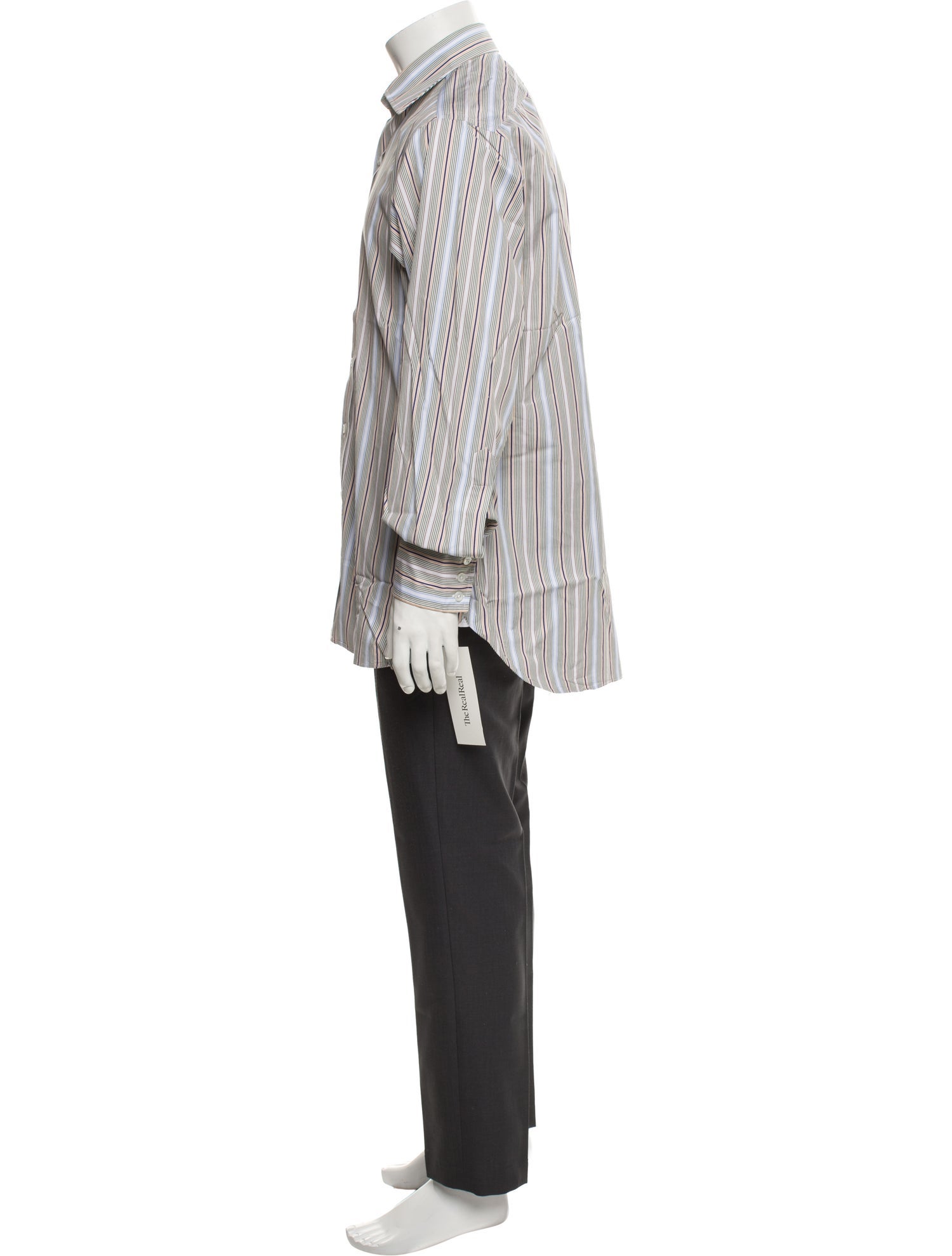Turnbull & Asser Striped Long Sleeve Dress Shirt