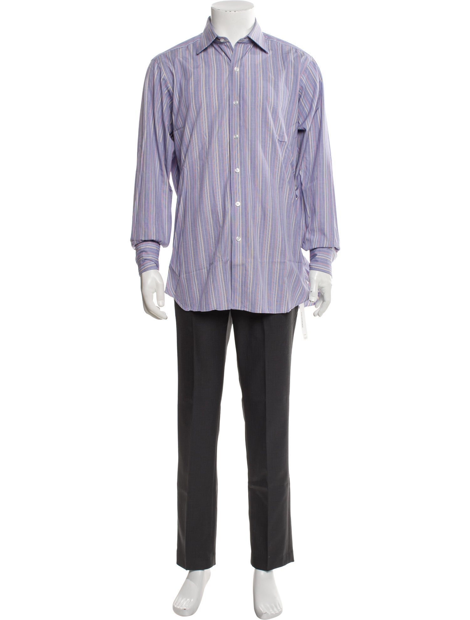 Turnbull & Asser Striped Long Sleeve Dress Shirt