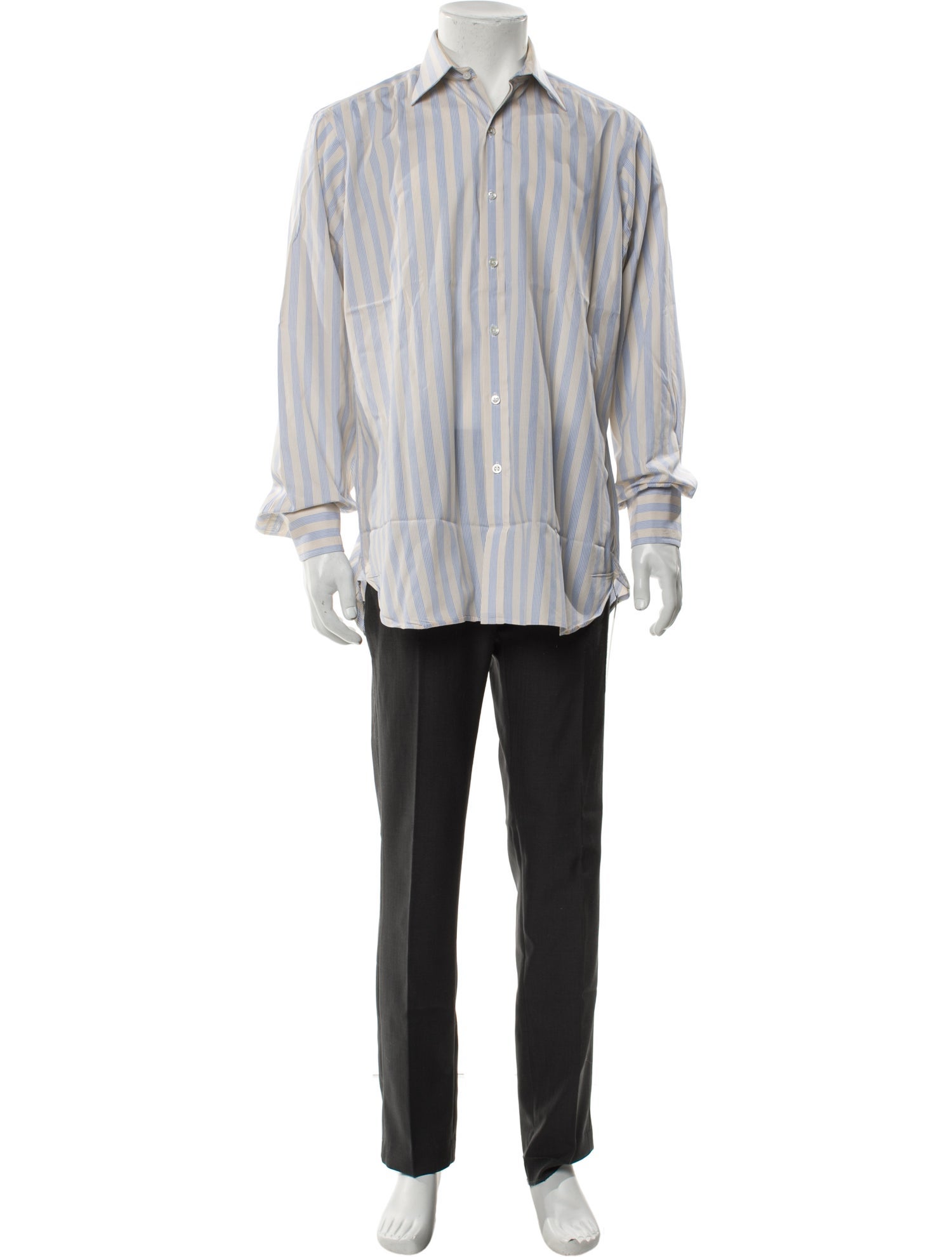 Turnbull & Asser Striped Long Sleeve Dress Shirt