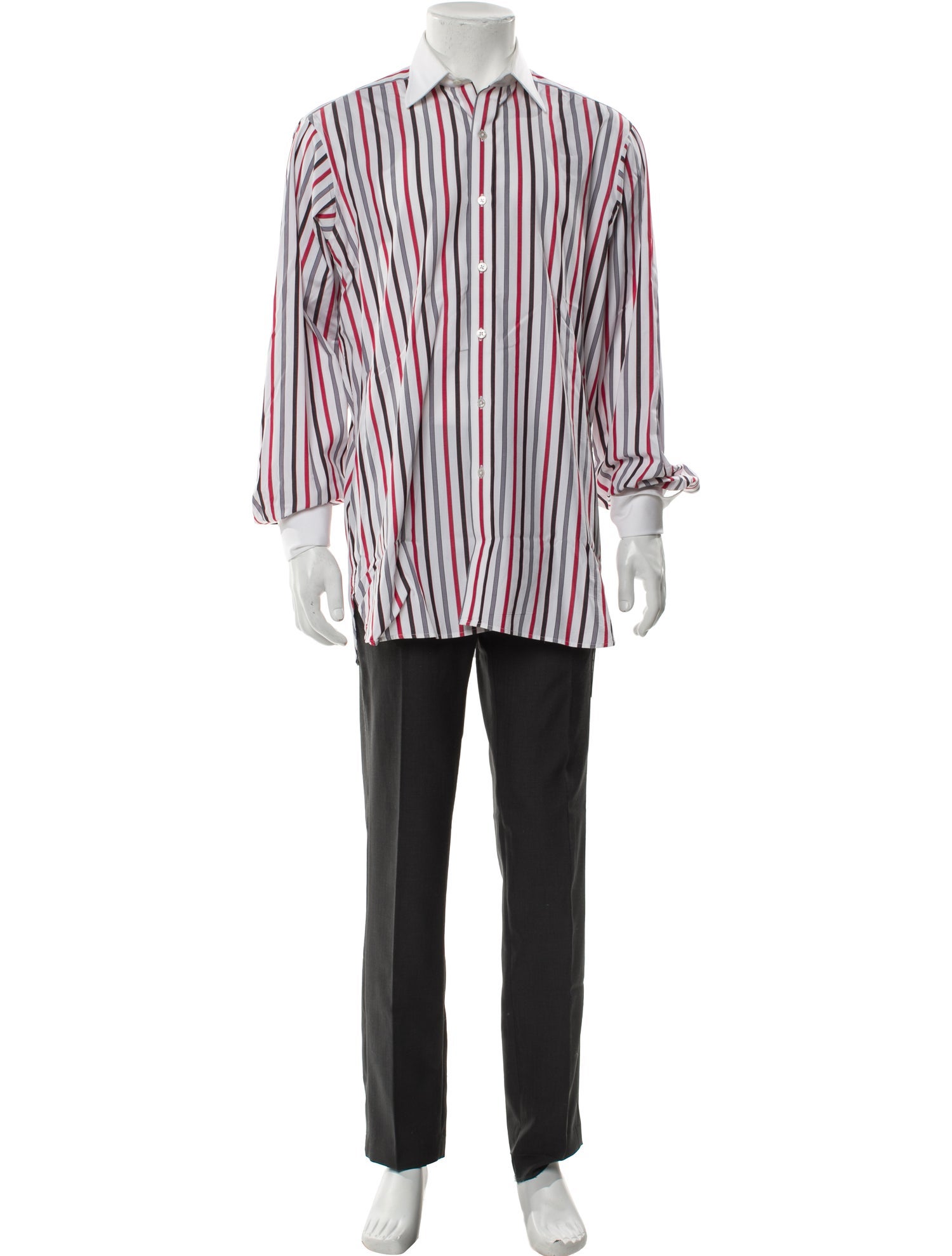 Turnbull & Asser Striped Long Sleeve Dress Shirt