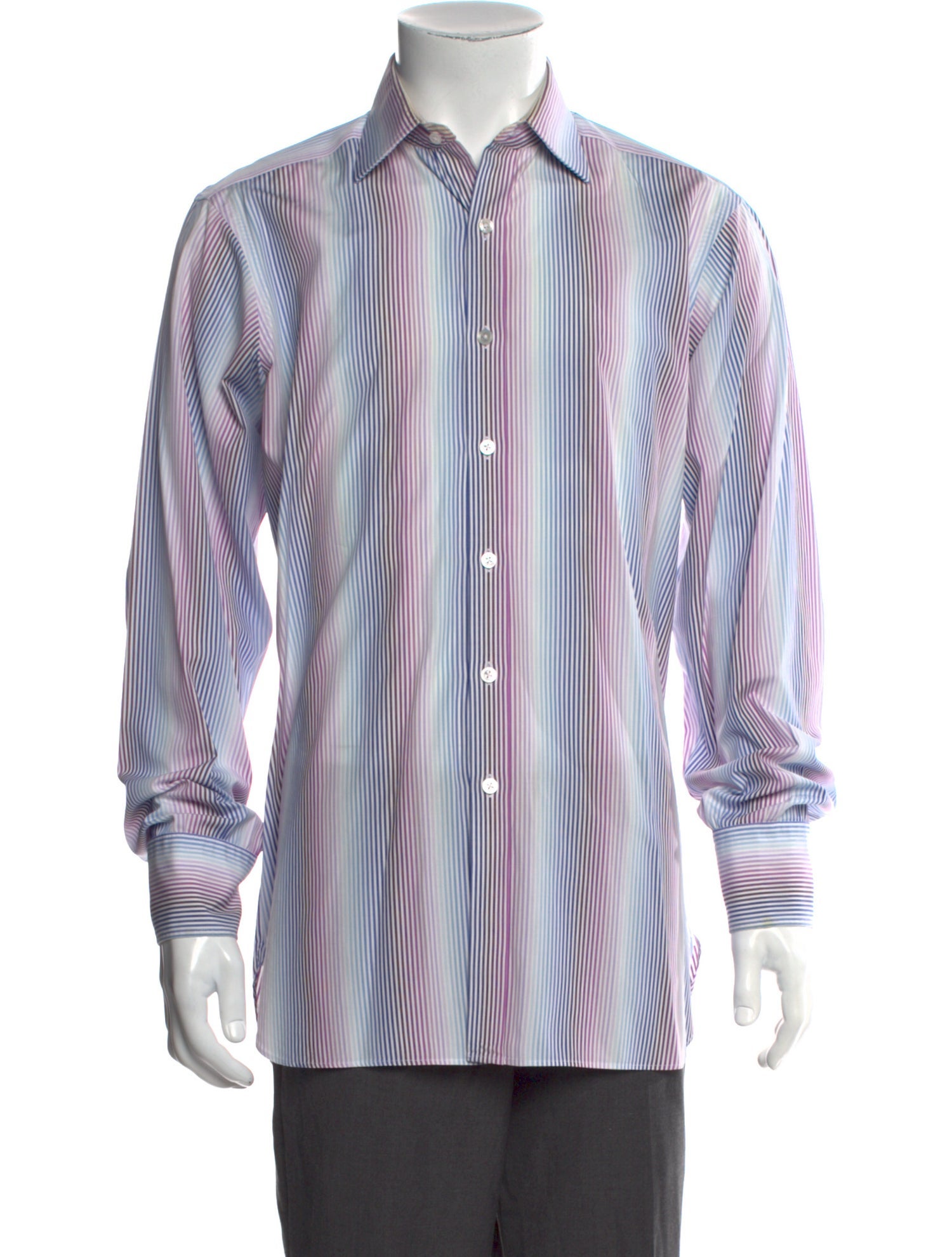 Turnbull & Asser Striped Long Sleeve Dress Shirt