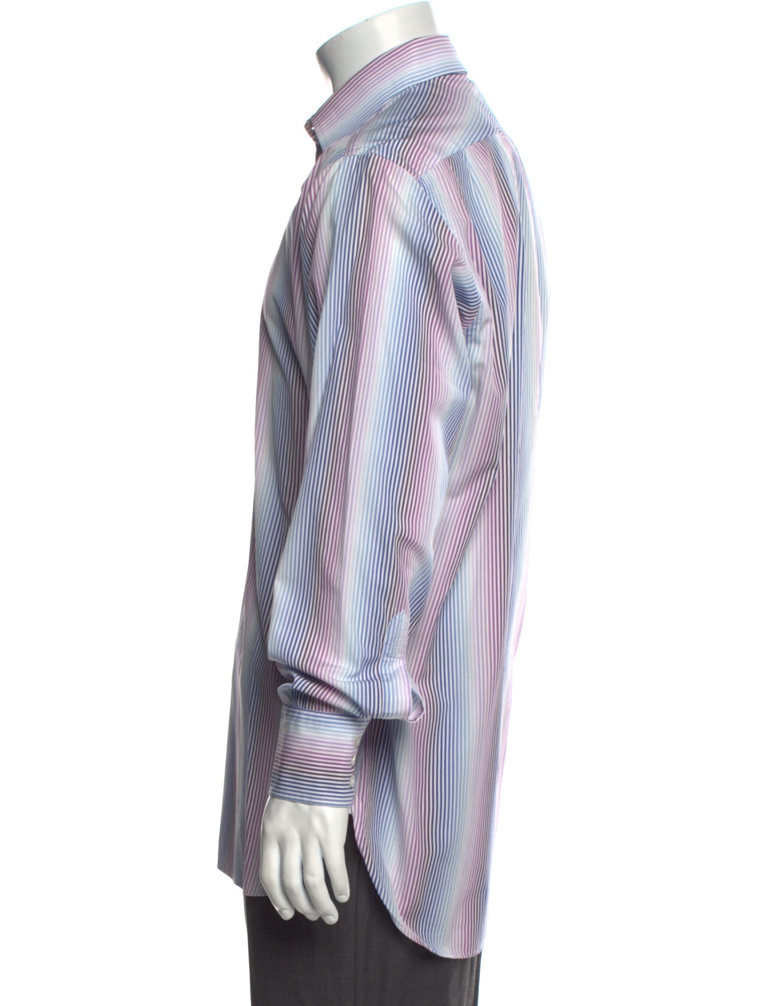 Turnbull & Asser Striped Long Sleeve Dress Shirt