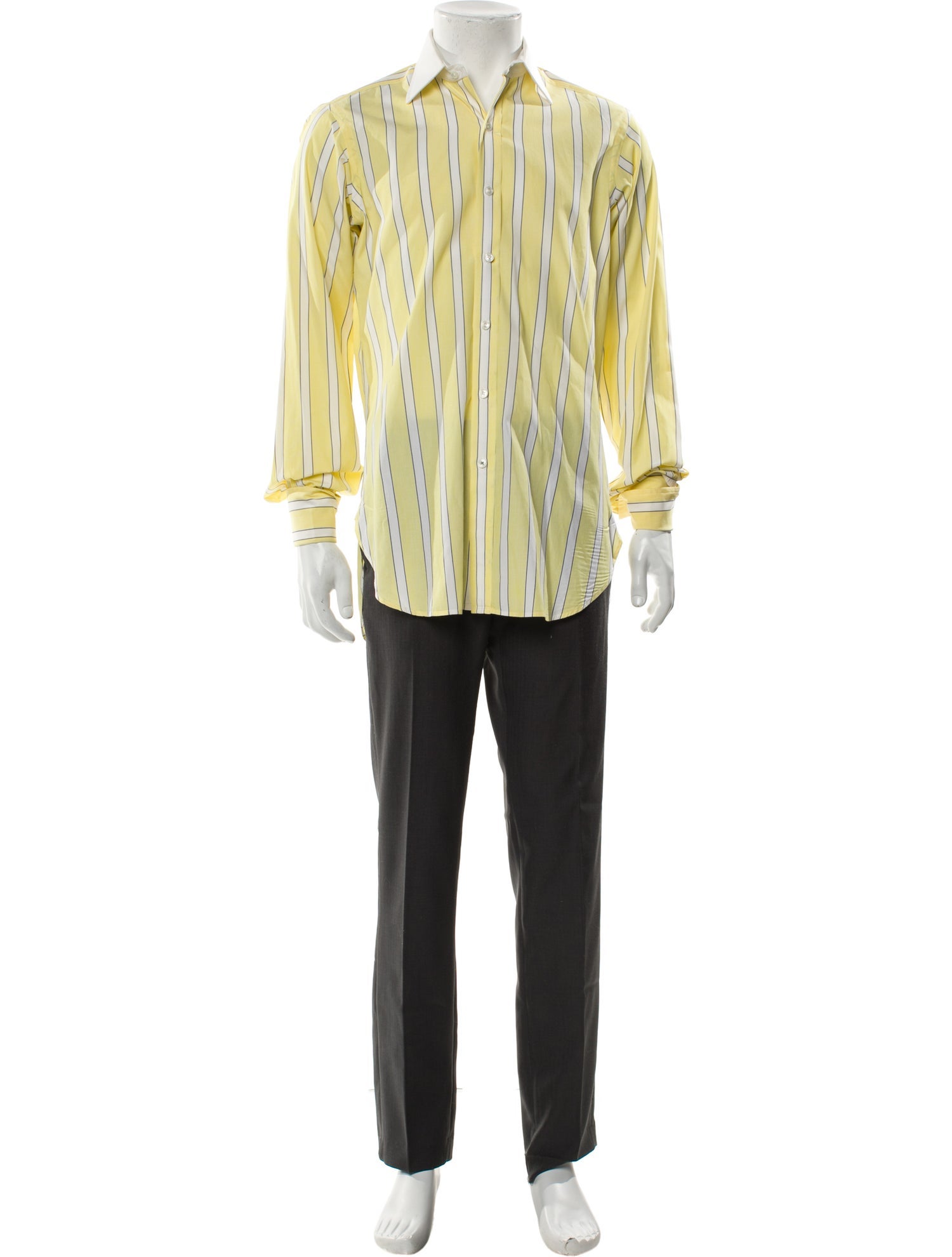 Turnbull & Asser Striped Long Sleeve Dress Shirt