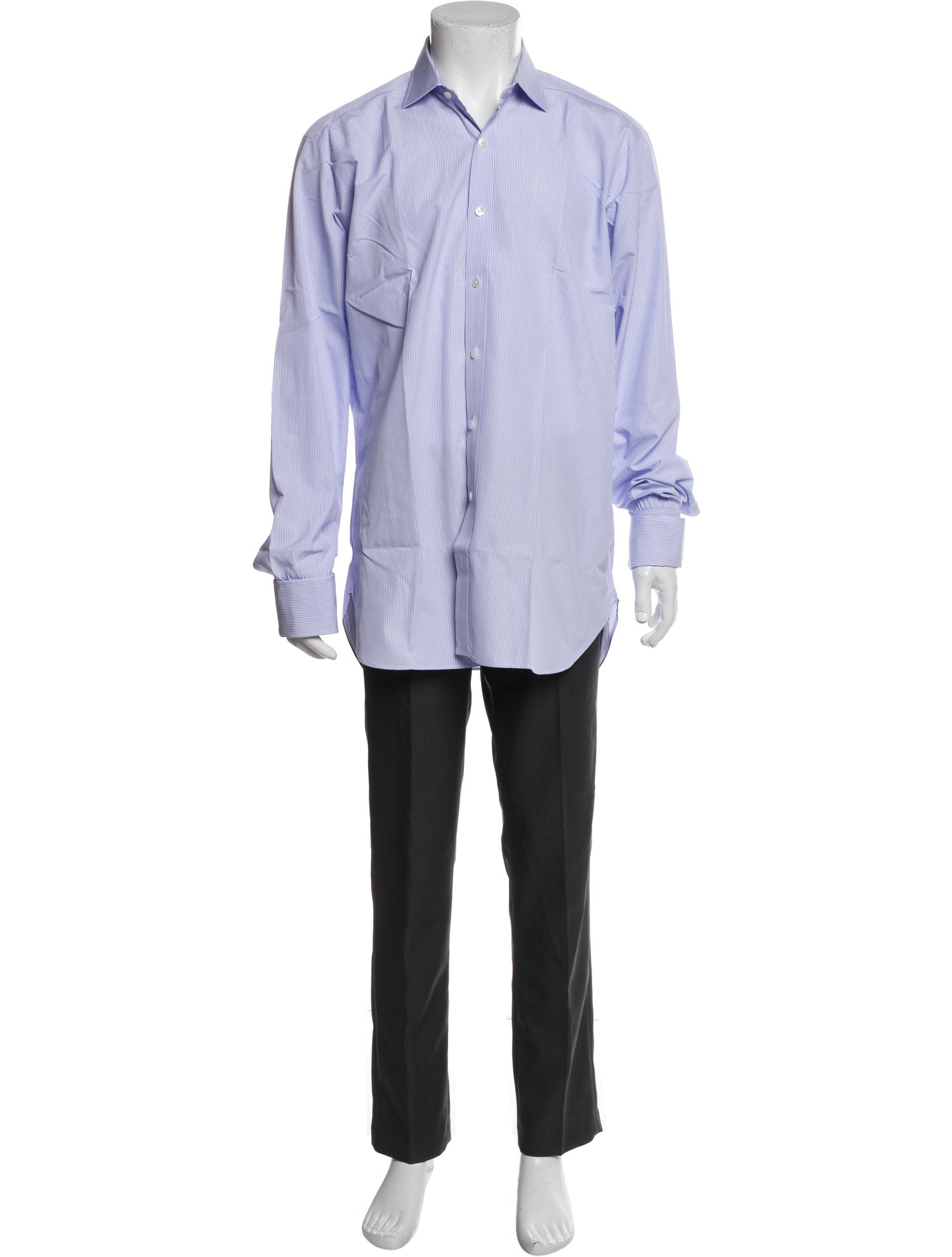 Turnbull & Asser Striped Long Sleeve Dress Shirt