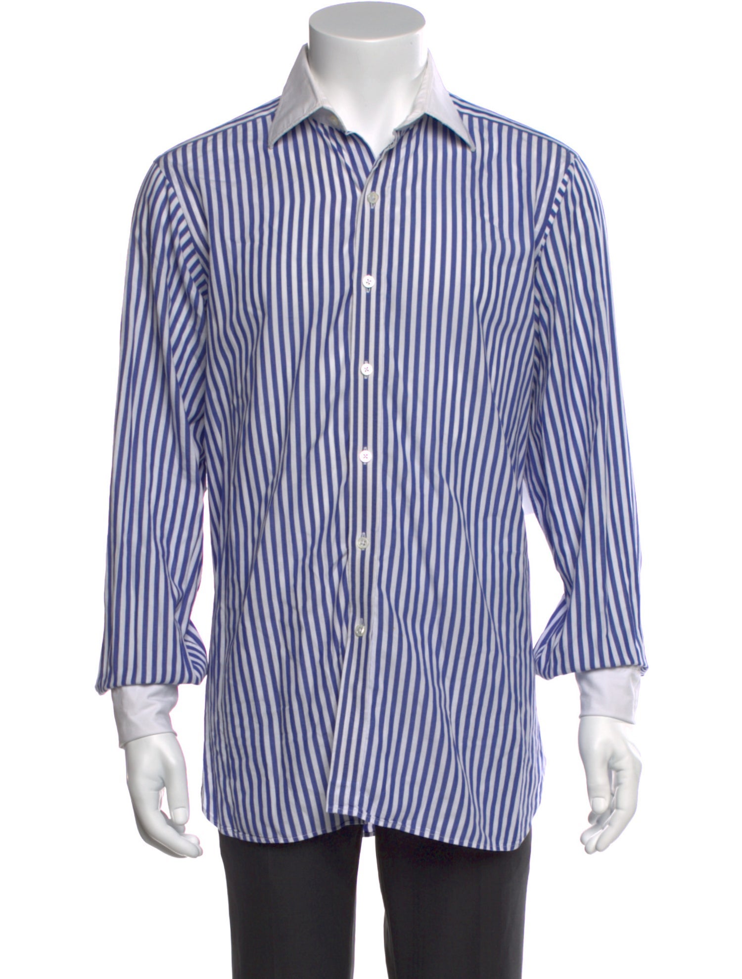 Turnbull & Asser Striped Long Sleeve Dress Shirt
