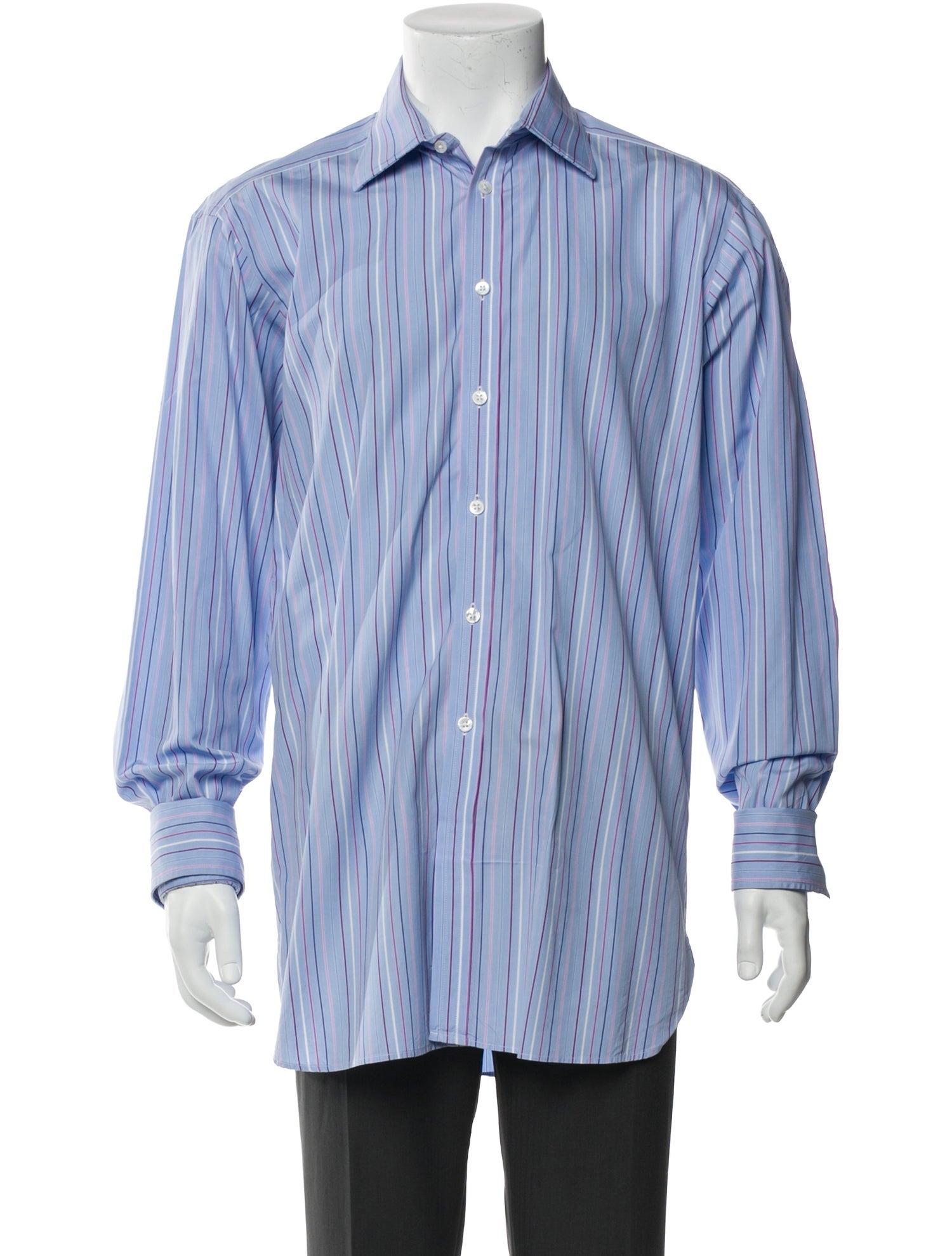Turnbull & Asser Striped Long Sleeve Dress Shirt