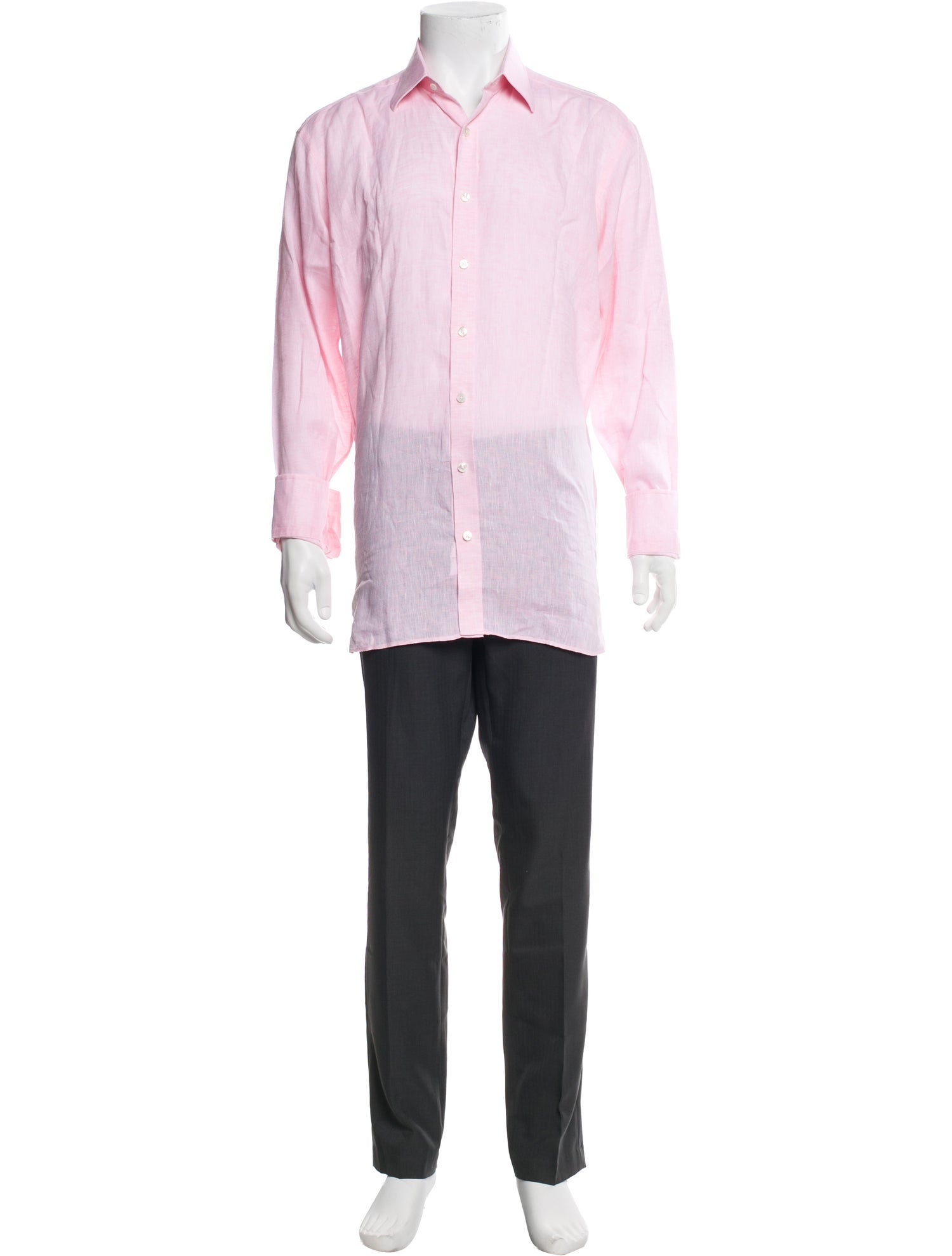 Turnbull & Asser Linen Long Sleeve Dress Shirt