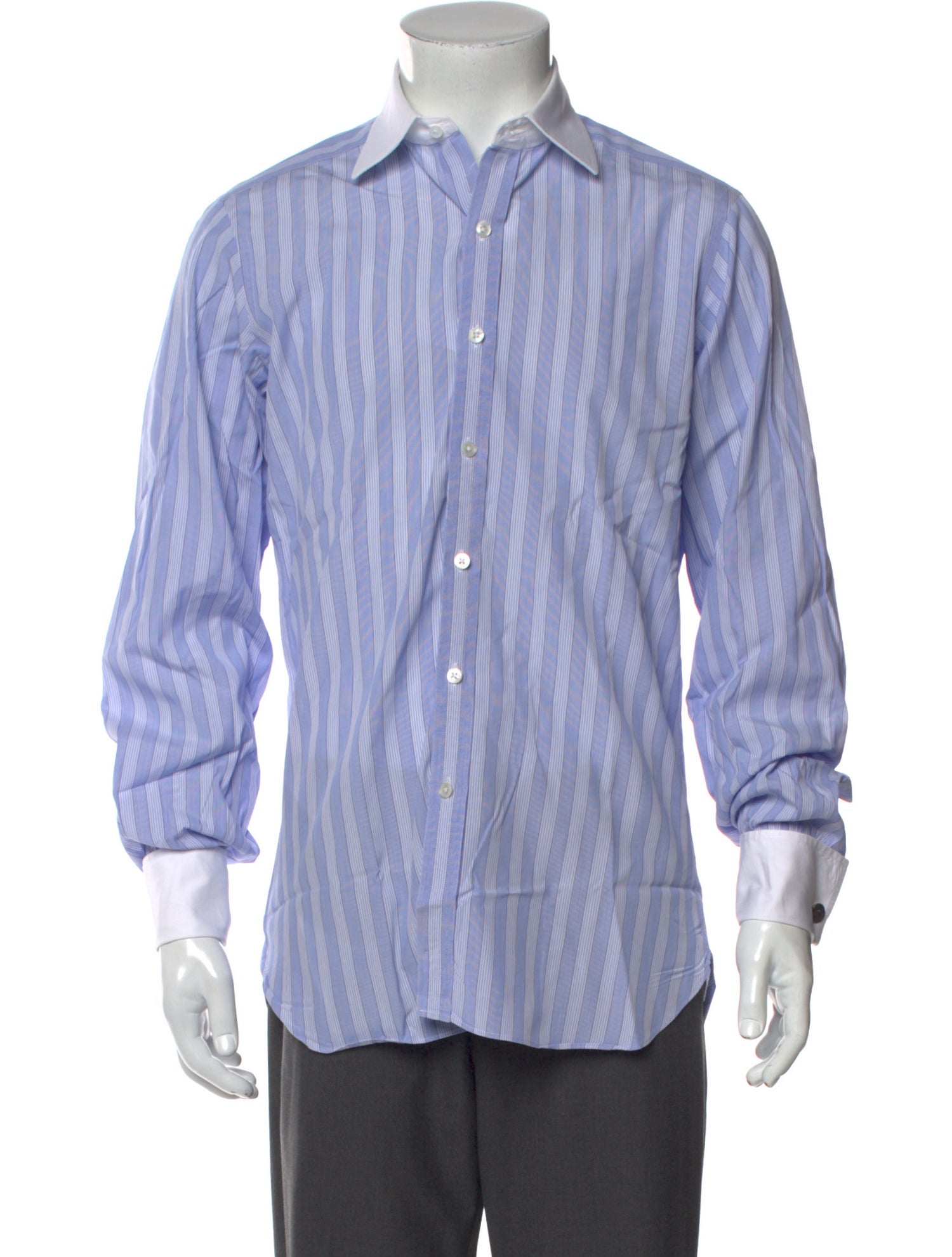Turnbull & Asser Striped Long Sleeve Dress Shirt